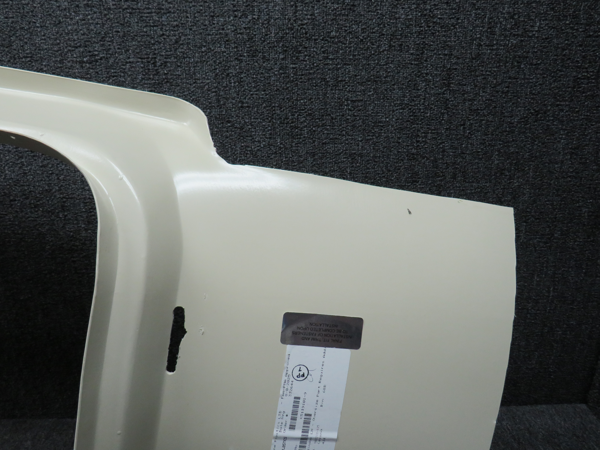 K5119101-9 Cessna 414 Plane Plastics LH Pilot Window Trim
