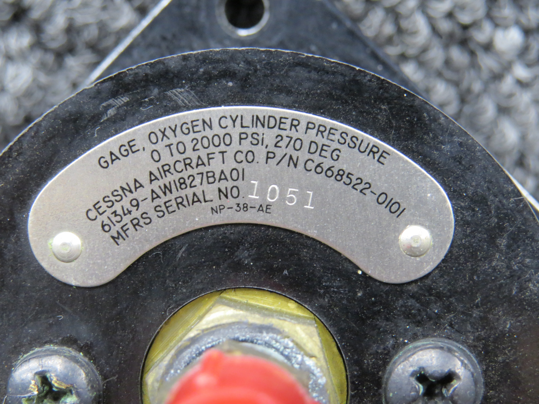 61349-AWI827BA01 (Alt PN: C668522-0101) Cessna 414 Oxygen Cylinder