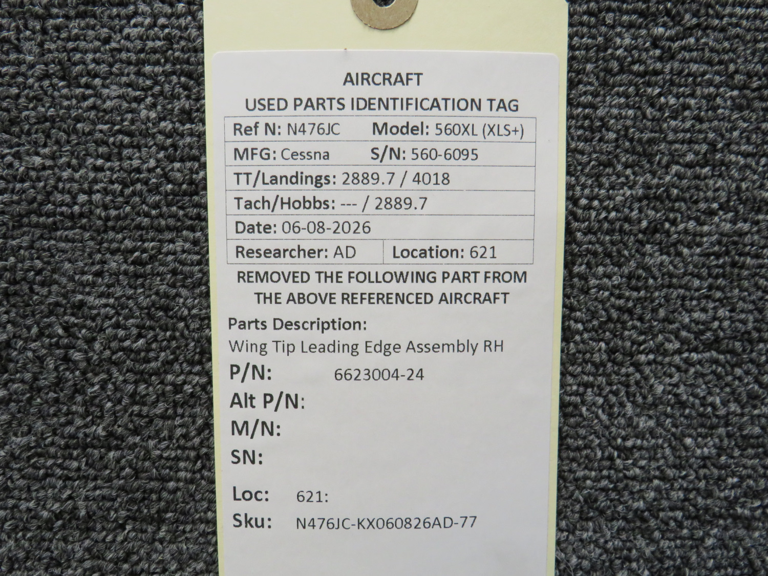 6623004-24 Cessna 560XL Citation XLS+ Wing Tip Leading Edge Assy RH