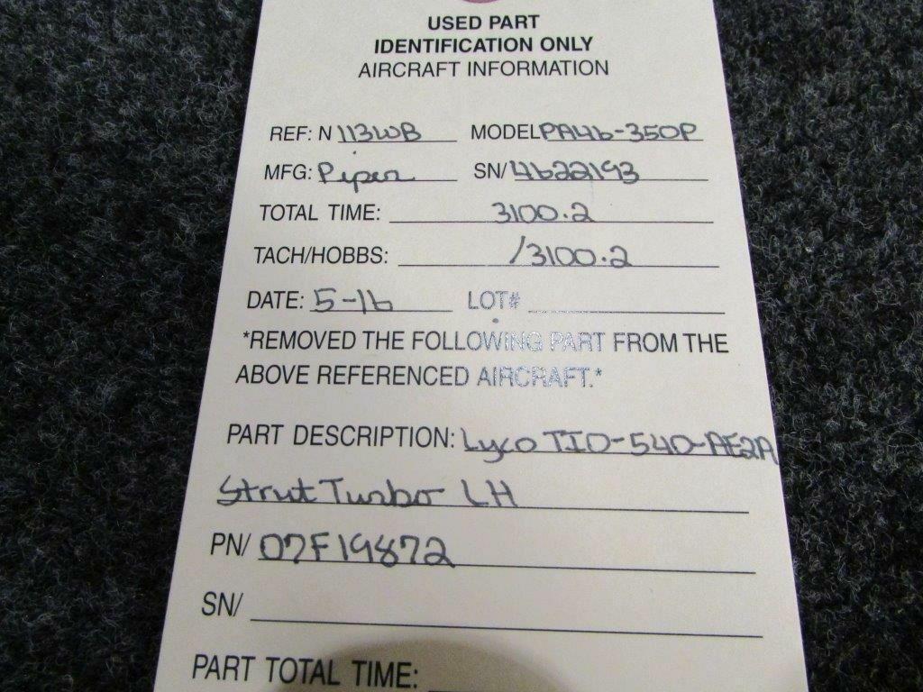 07F19872 Piper PA46350P TIO540AE2A Strut Turbo LH