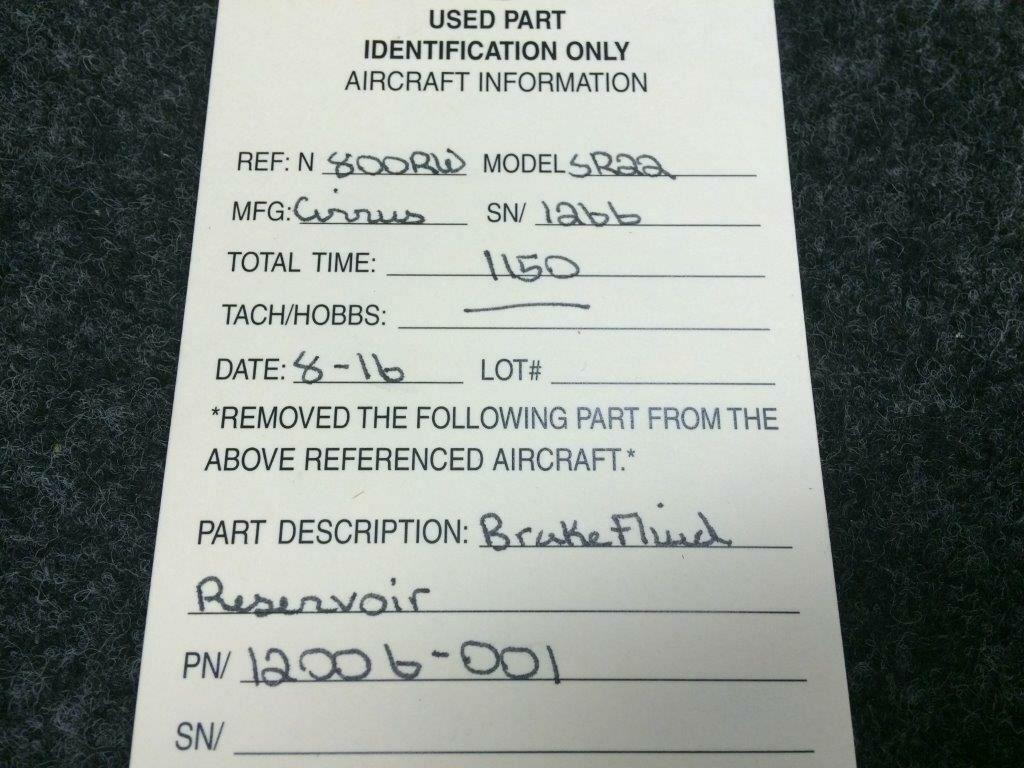 12006001 Cirrus SR22 Brake Fluid Reservoir