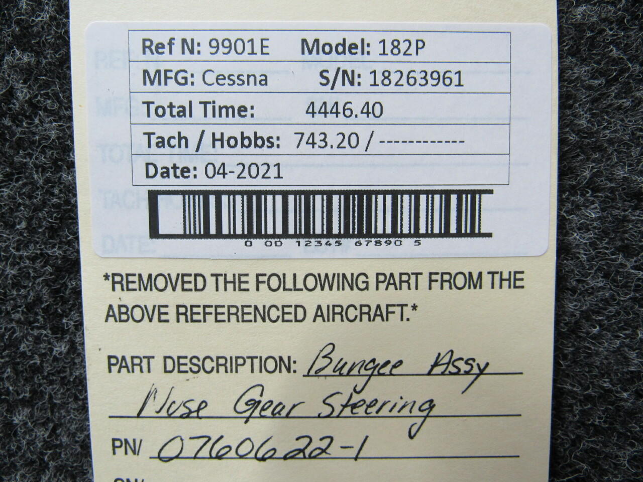 0760622-1 Cessna 182P Bungee Assembly Nose Gear Steering