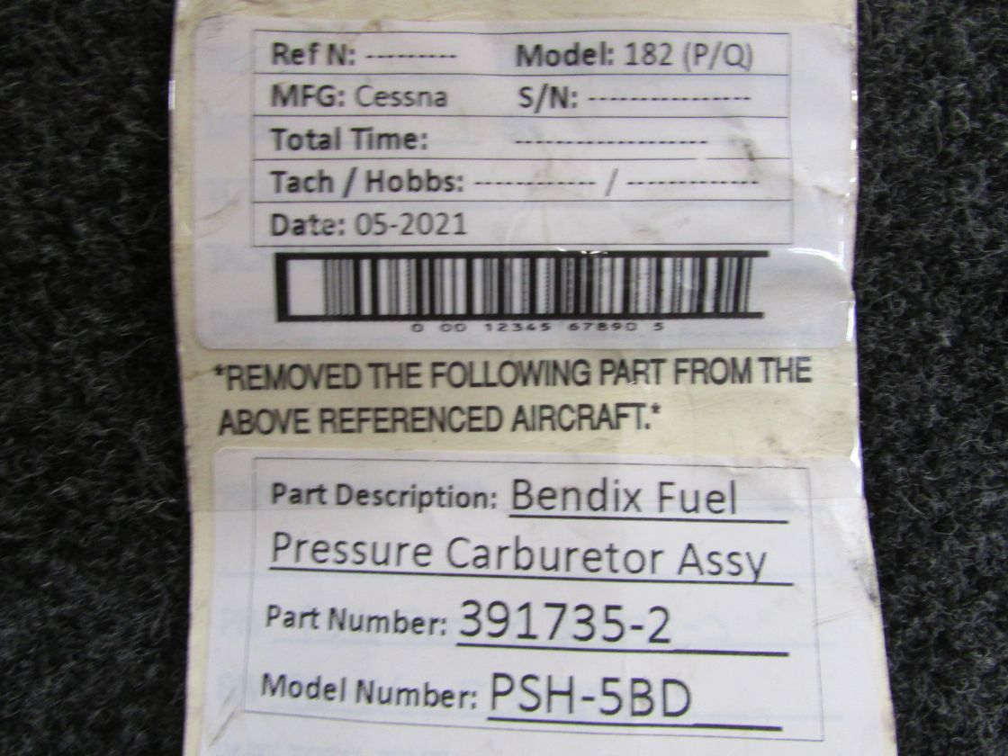 IS2ページ 391735-2 Cessna 182 P-Q Bendix PSH-5BD Fuel Pressure Carburetor