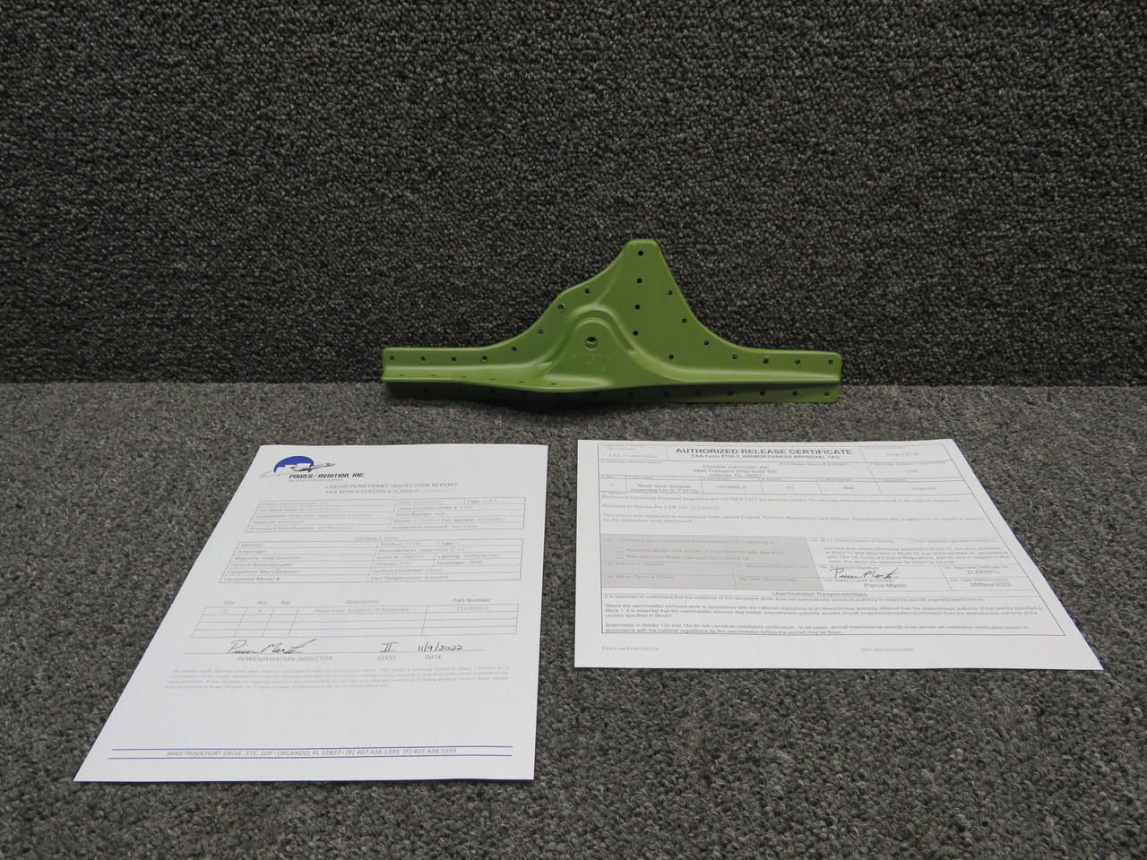 1513050-2 Cessna T337G LH Nose Gear Support has PAI-PT-1 and 8130-3