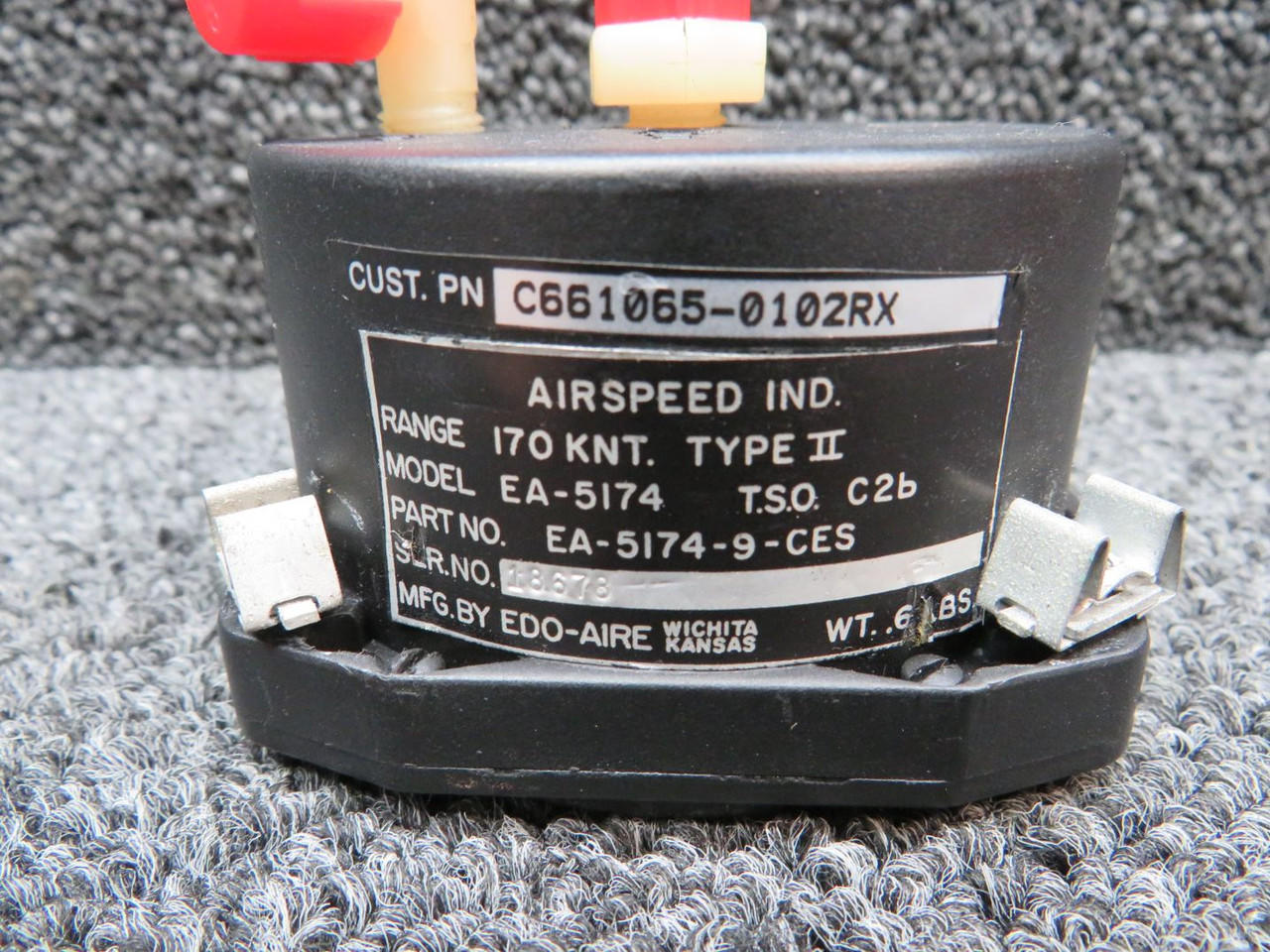 EA-5174-9-CES (Alt: C661065-0102RX) Edo-Aire EA-5174 Airspeed Indicator