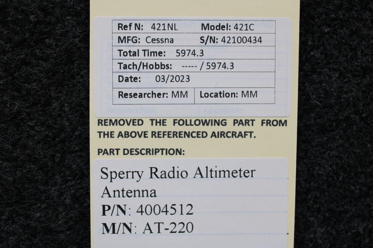4004512 Sperry AT220 Radio Altimeter Antenna