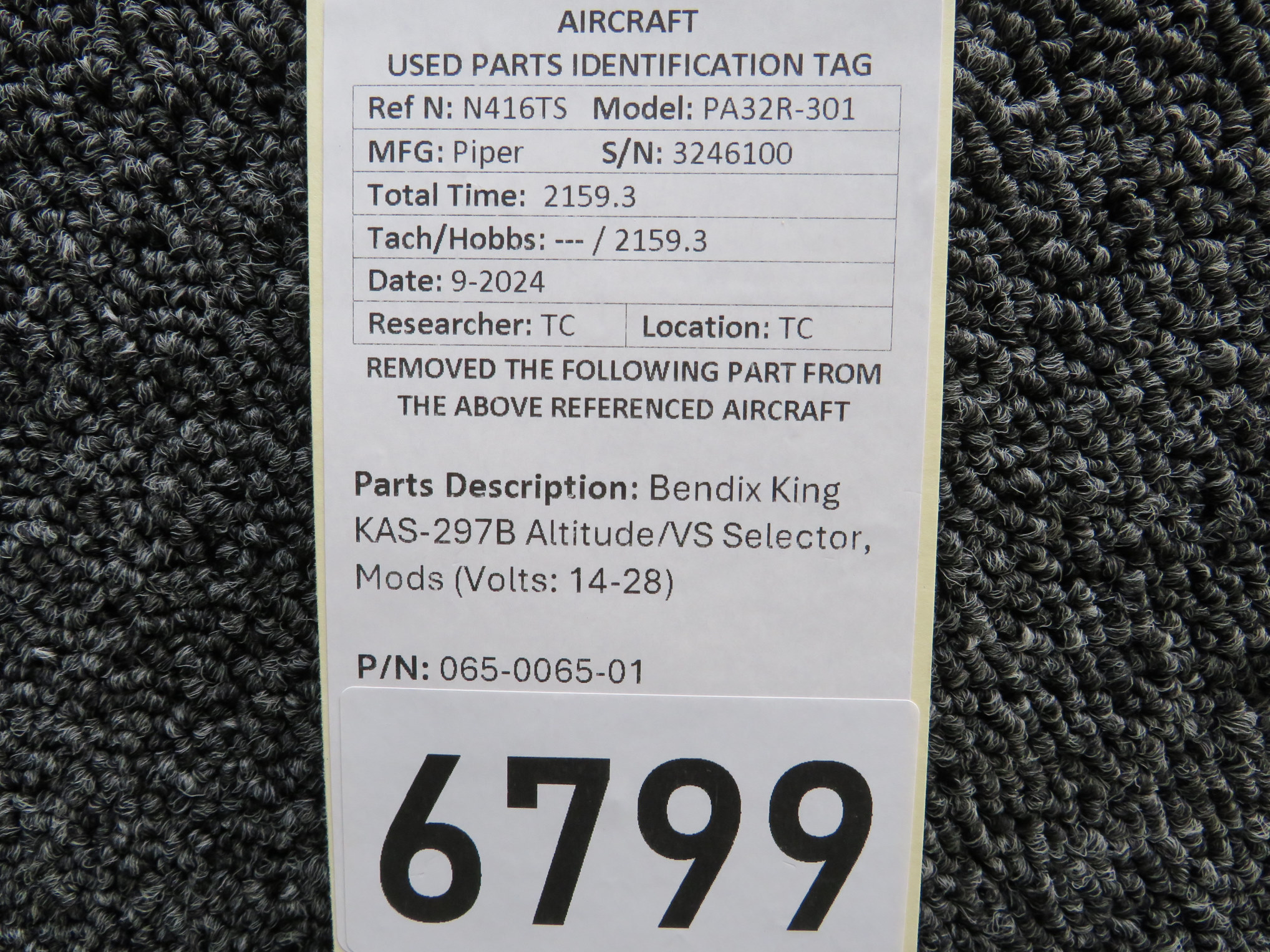 065-0065-01 Bendix King KAS-297B Altitude VS Selector