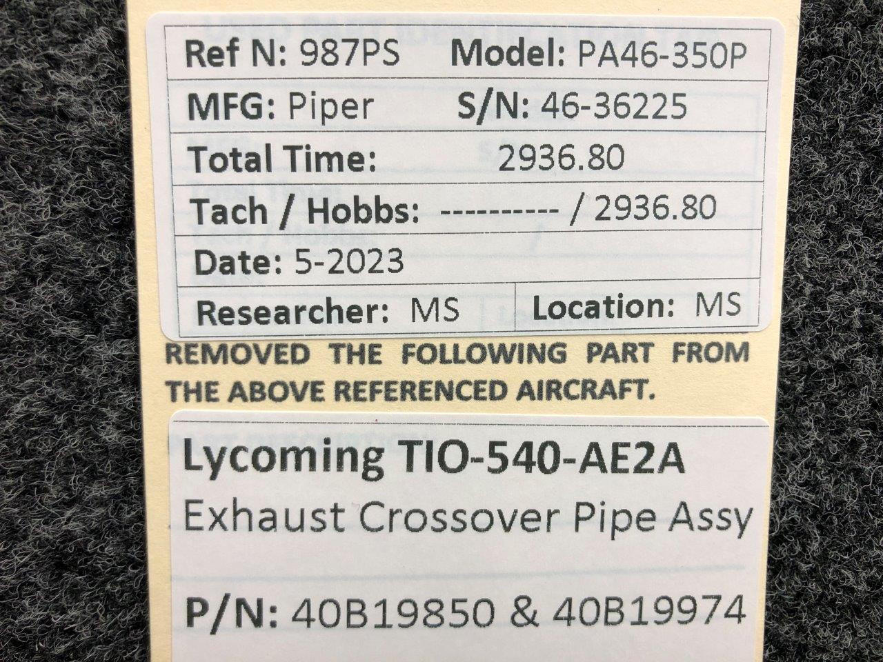 40B19850, 40B19974 TIO540AE2A Exhaust Crossover Pipe For Sale