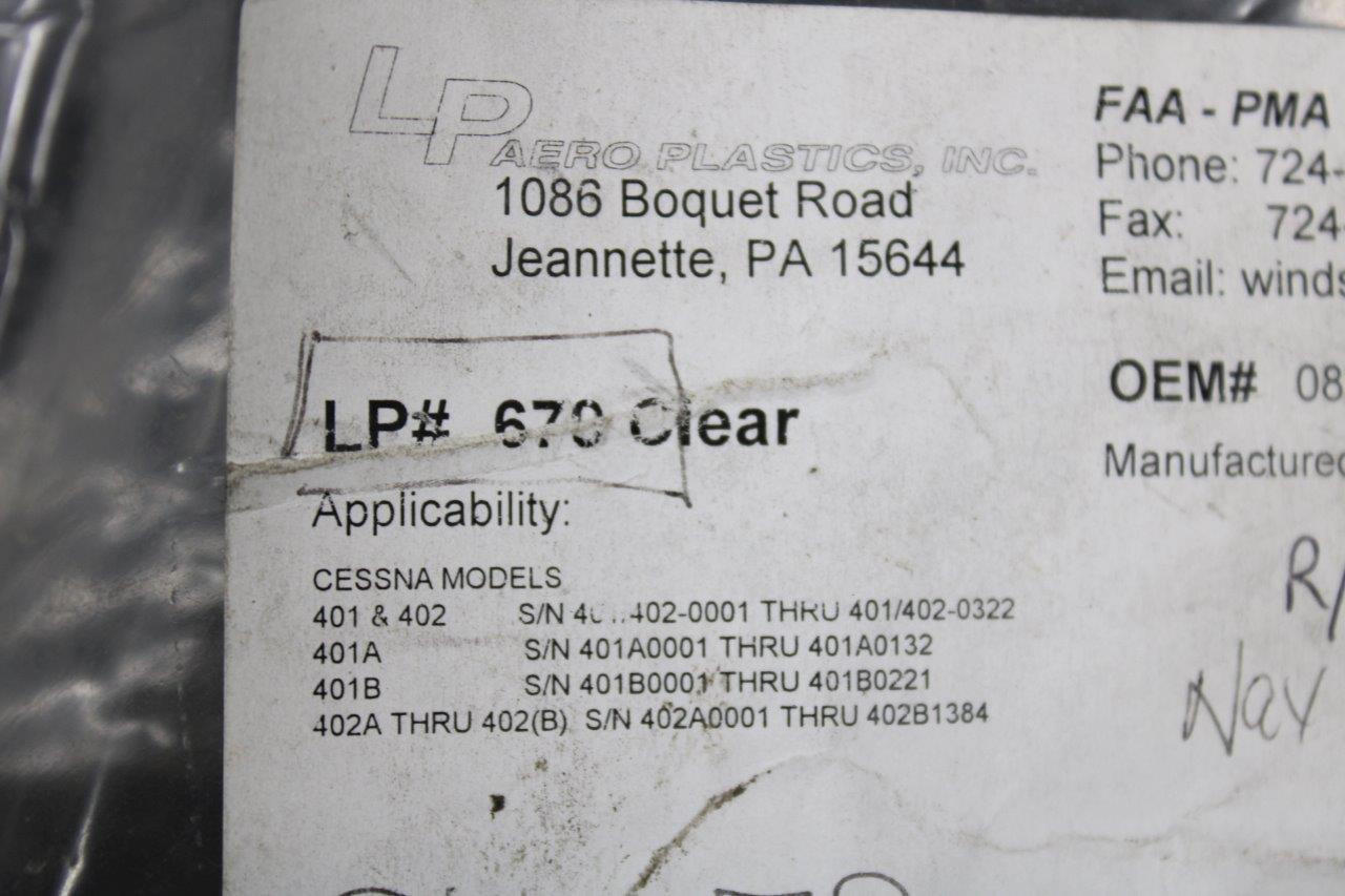 LP679CL (Alt 082341114) LP Aeroplastics Clear Nav Light Cover RH (NOS)