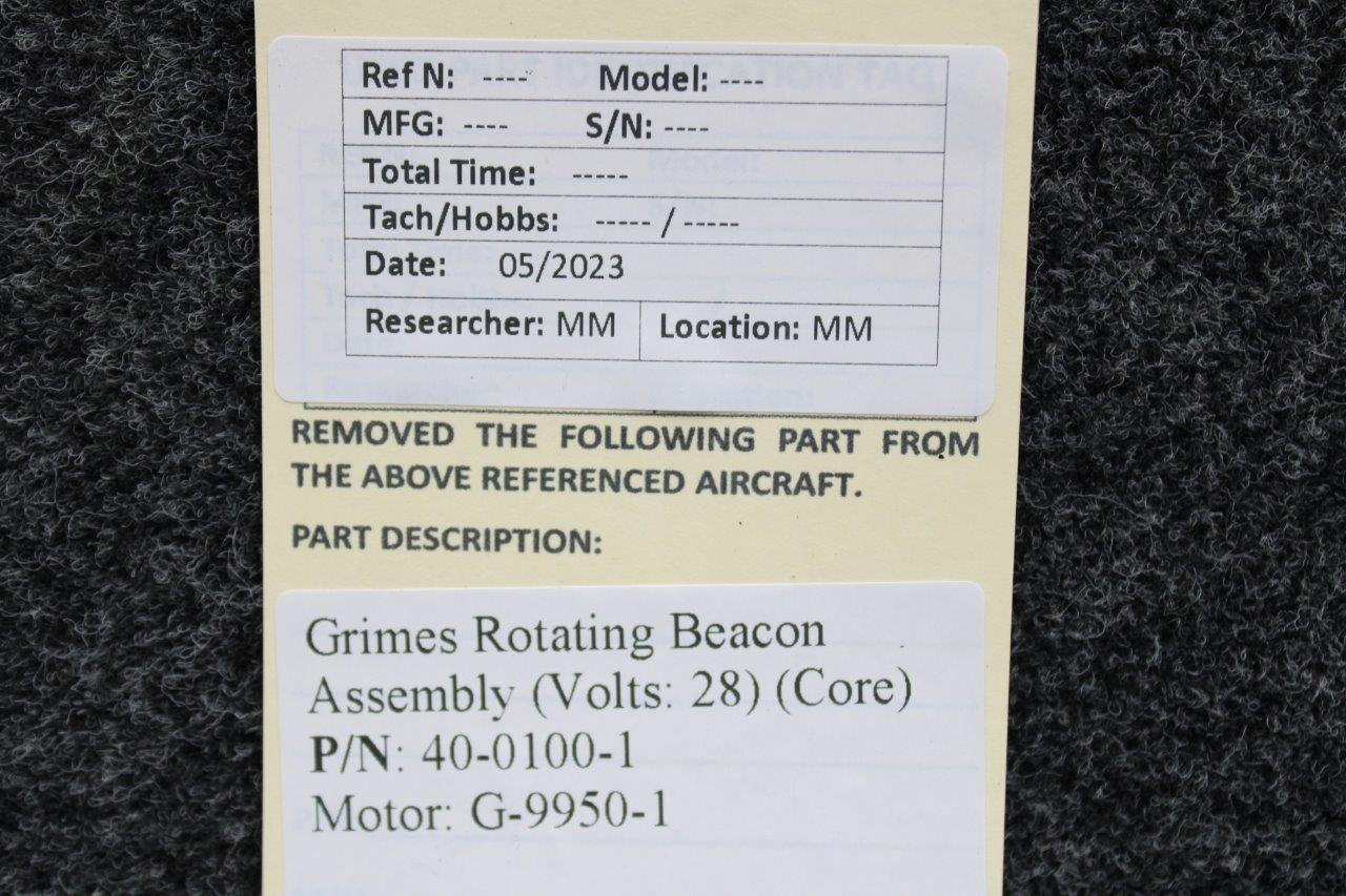 4001001 Grimes Rotating Beacon Assembly With Lens Voltage 28 Core