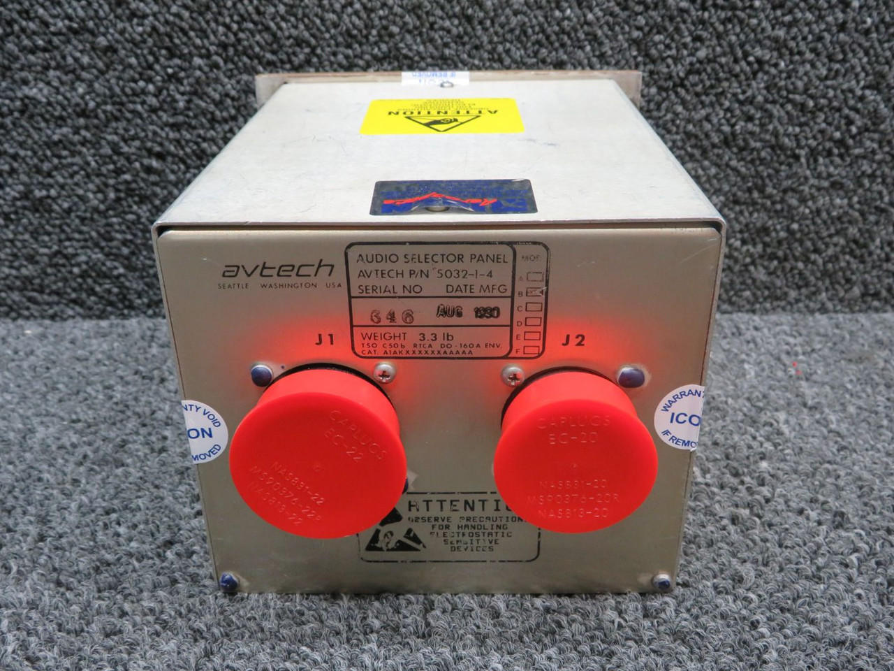 5032-1-4 Avtech Audio Selector Panel has 8130-3, Repaired For Sale