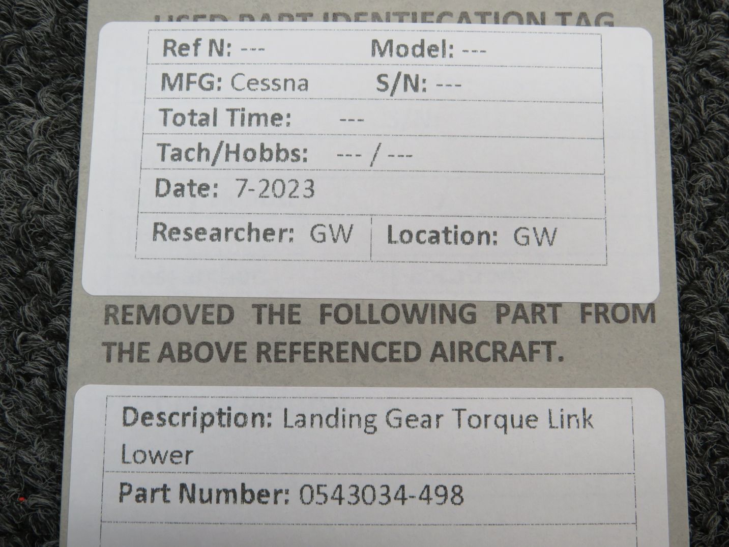 0543034-498 Cessna Lower Torque Link - Landing Gear