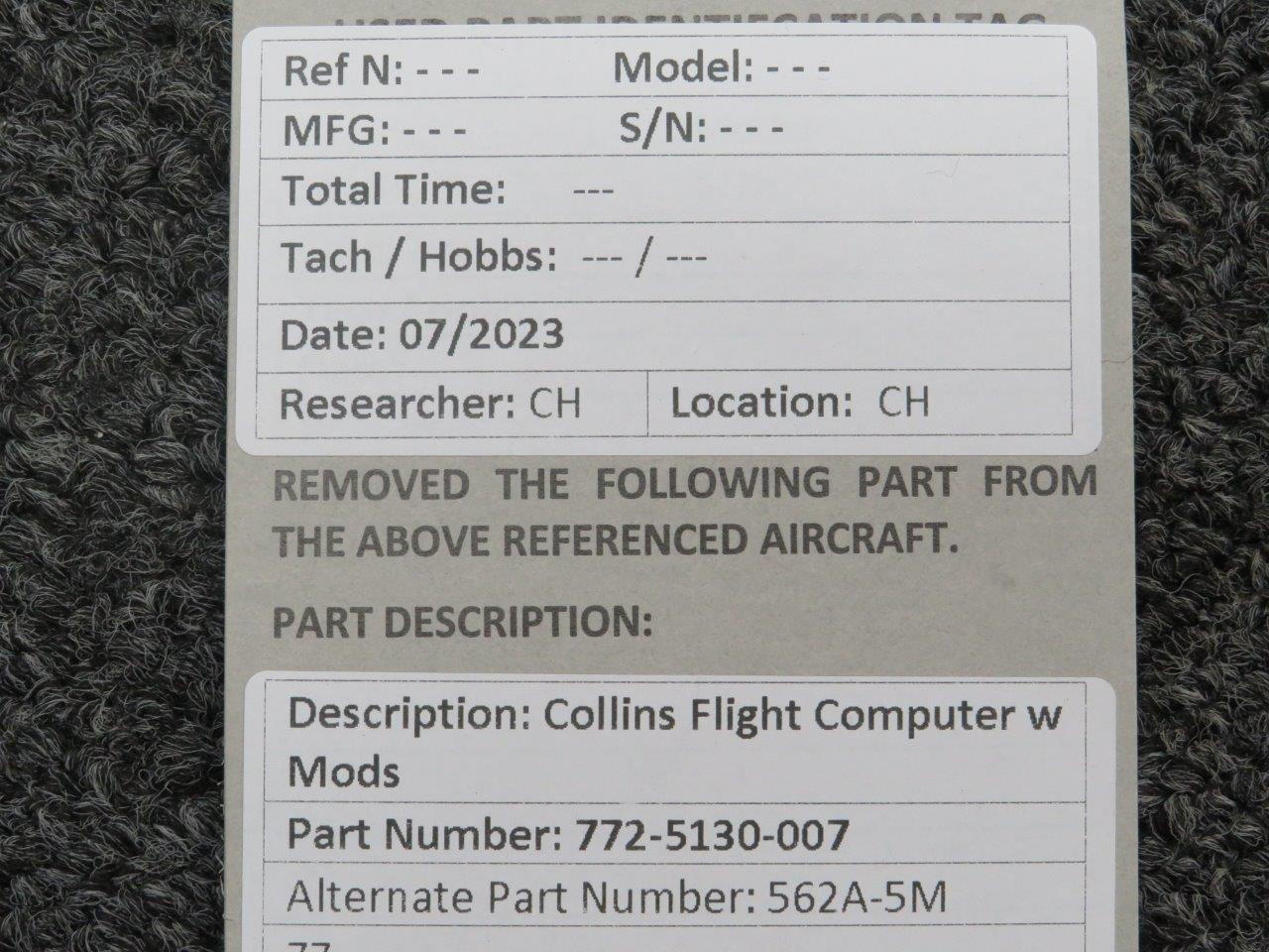 Collins 562A-5M5 Flight Computer Overhaul Manual Illustrated Parts List  Original