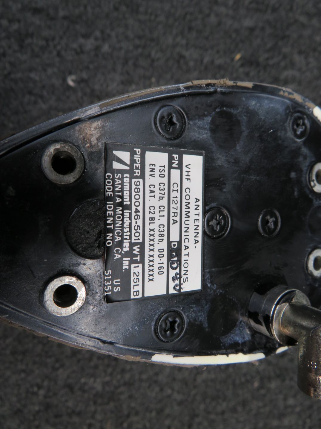 CI-127-RA (Alt: 980046-501) Comant Industries Inc VHF