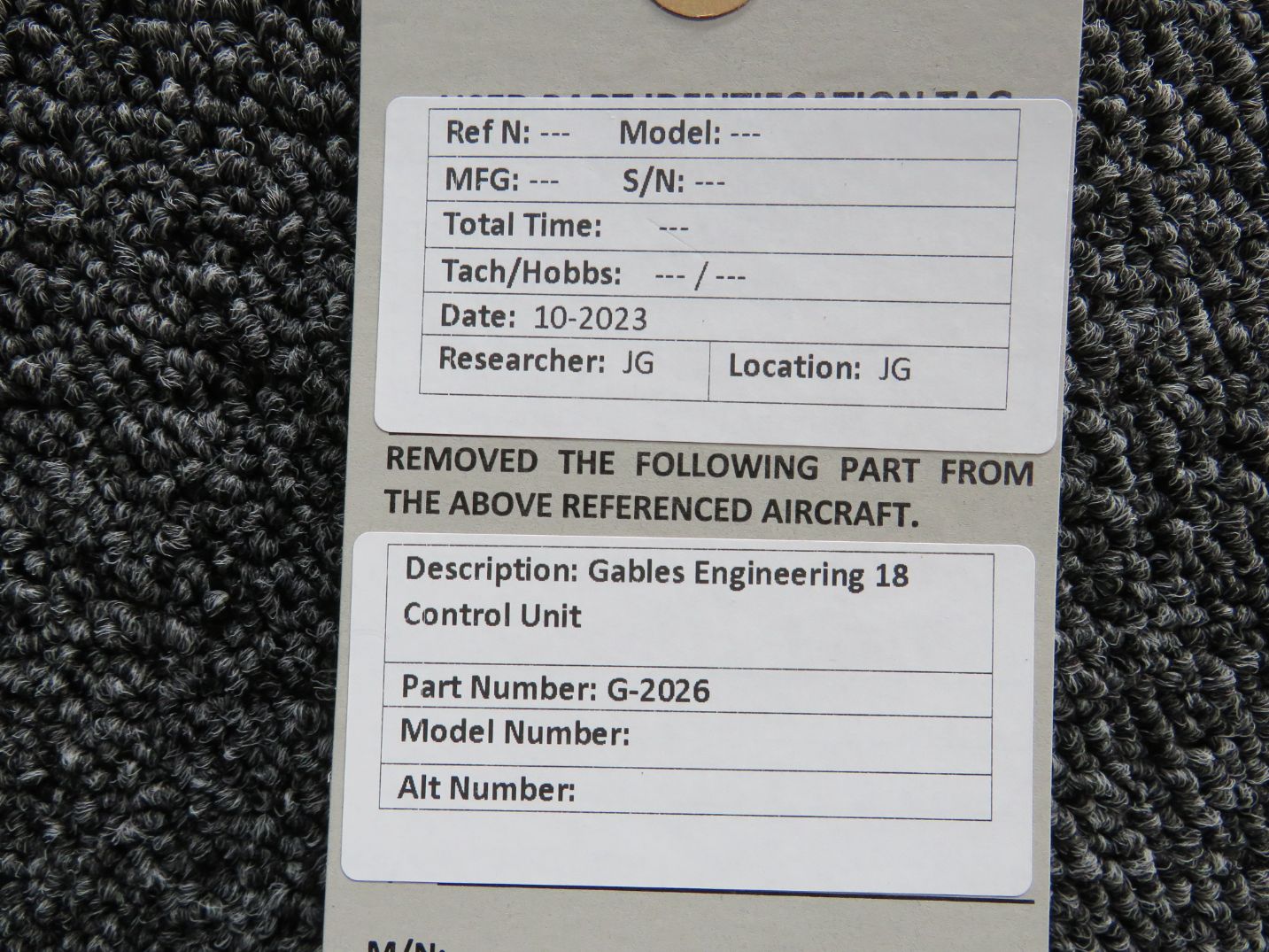 Gables Engineering G20268 Control Unit For Sale