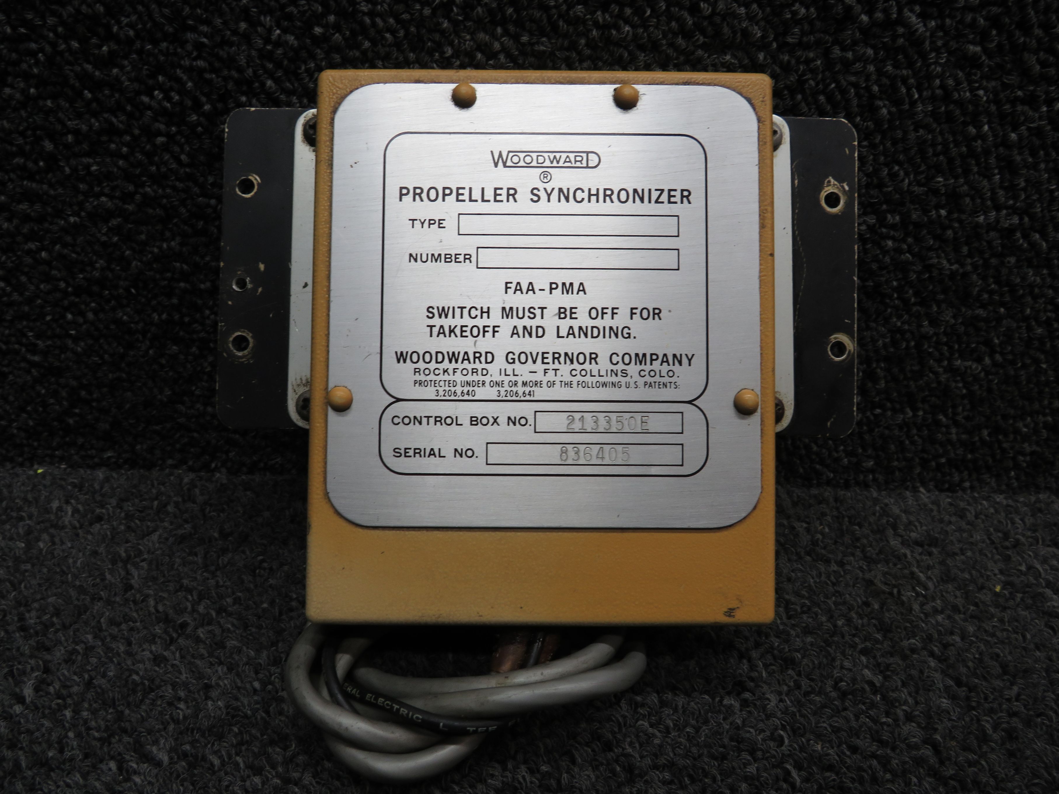 213350E Woodward Governor Propeller Synchronizer has Mounting Brackets