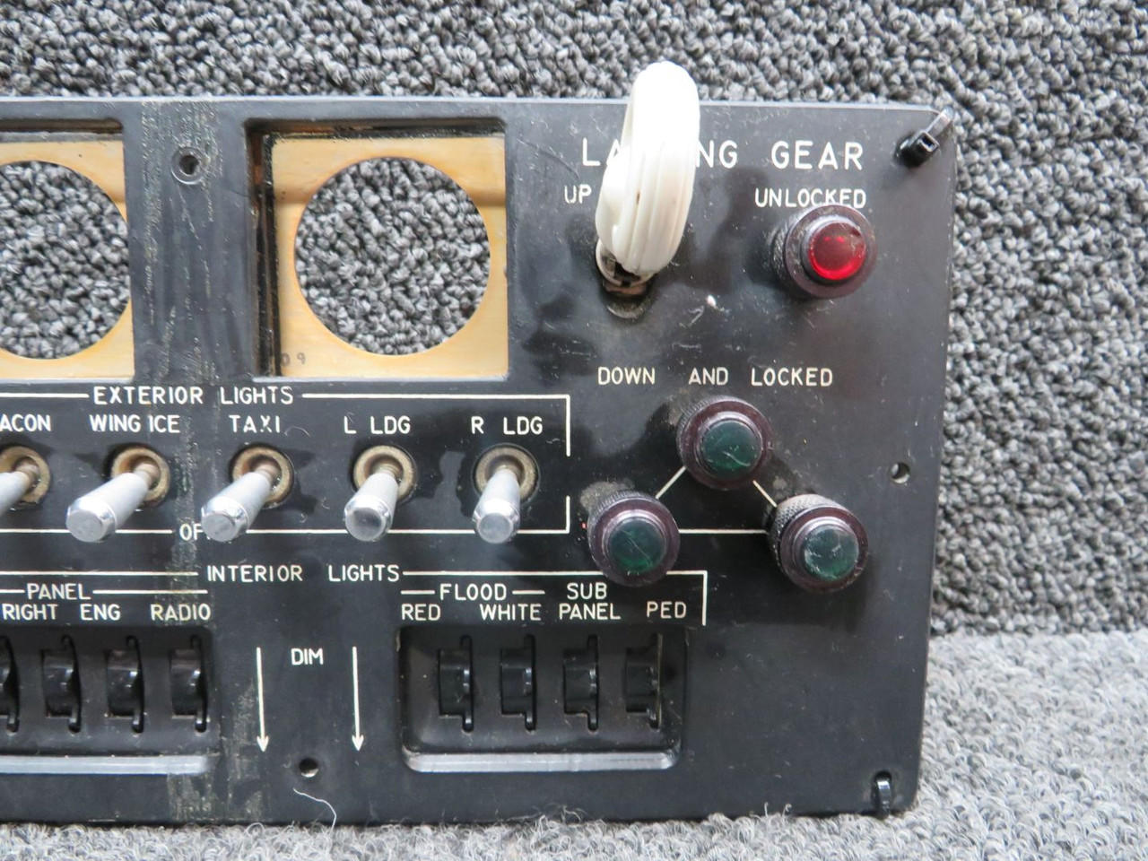 Beechcraft B-60 Landing Gear and Lights Switch Panel For Sale