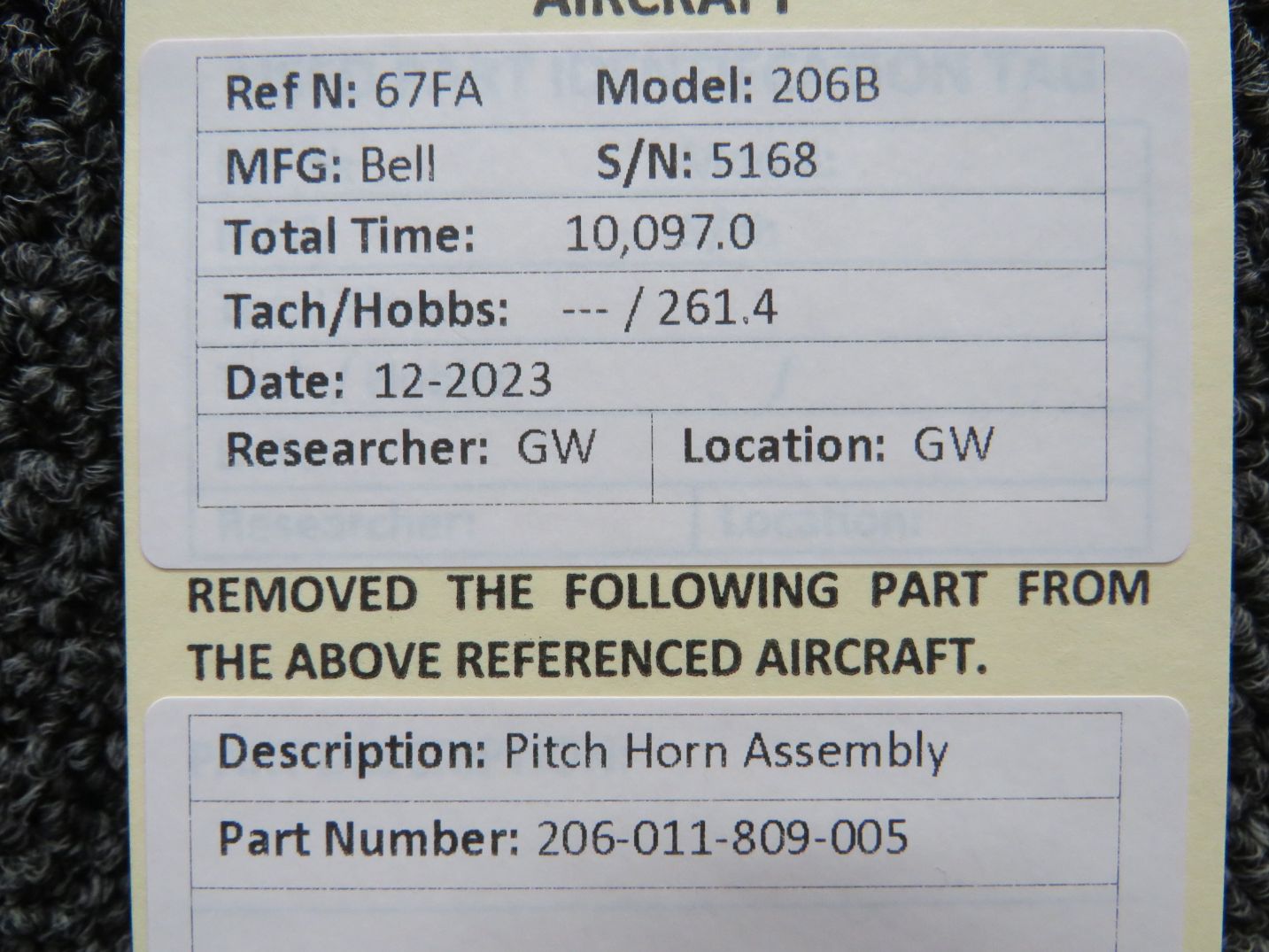 206-011-809-005 Bell 206B Pitch Horn Assembly | Bell Helicopter Parts