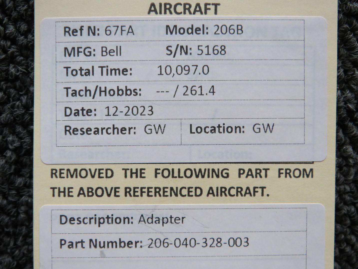 206-040-328-003 Bell 206B Adapter | Bell Helicopter Parts