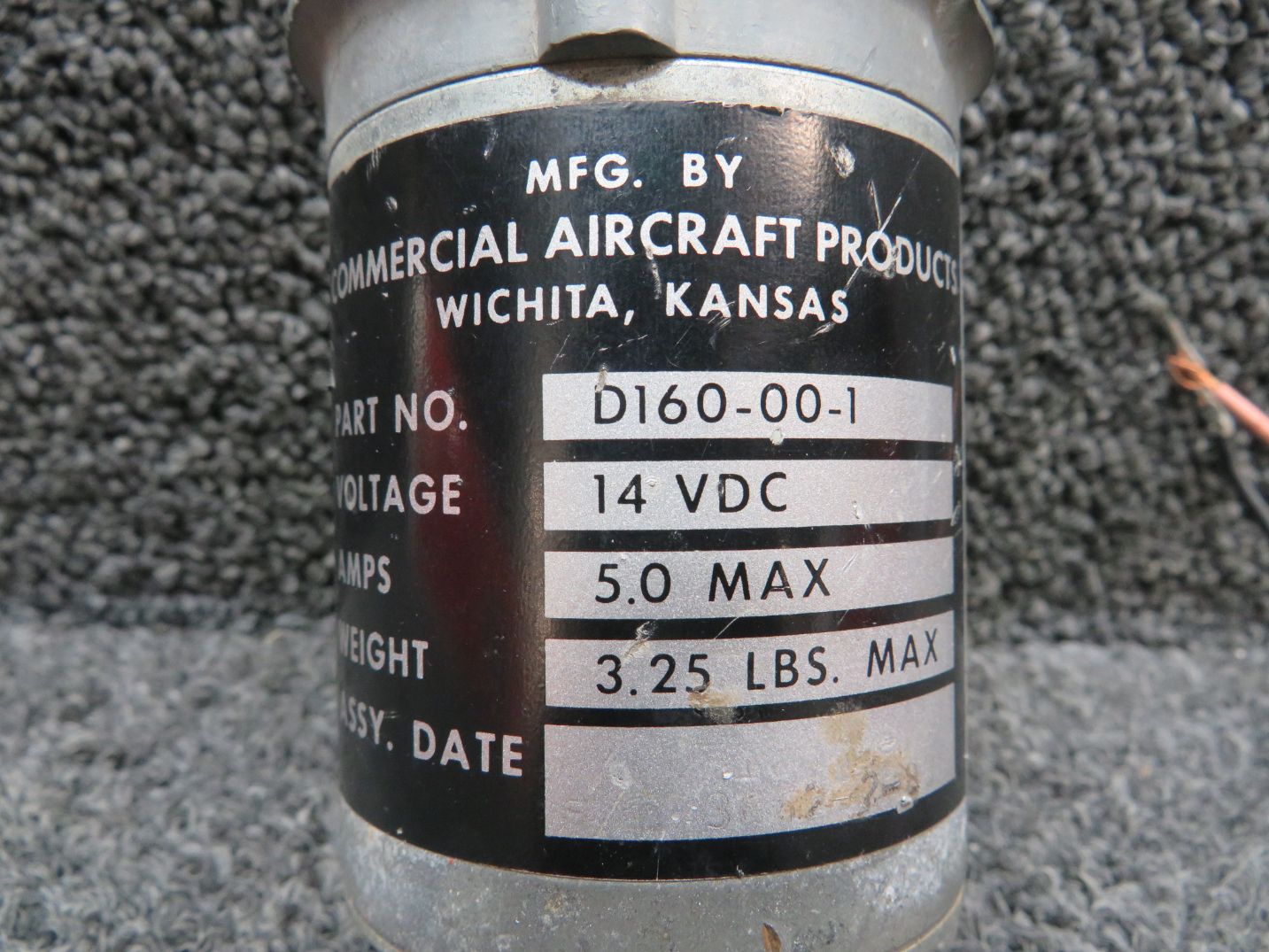 D160-00-1 Beechcraft F33C 14 Volt CAP Flap Motor Assembly With 5 Amps