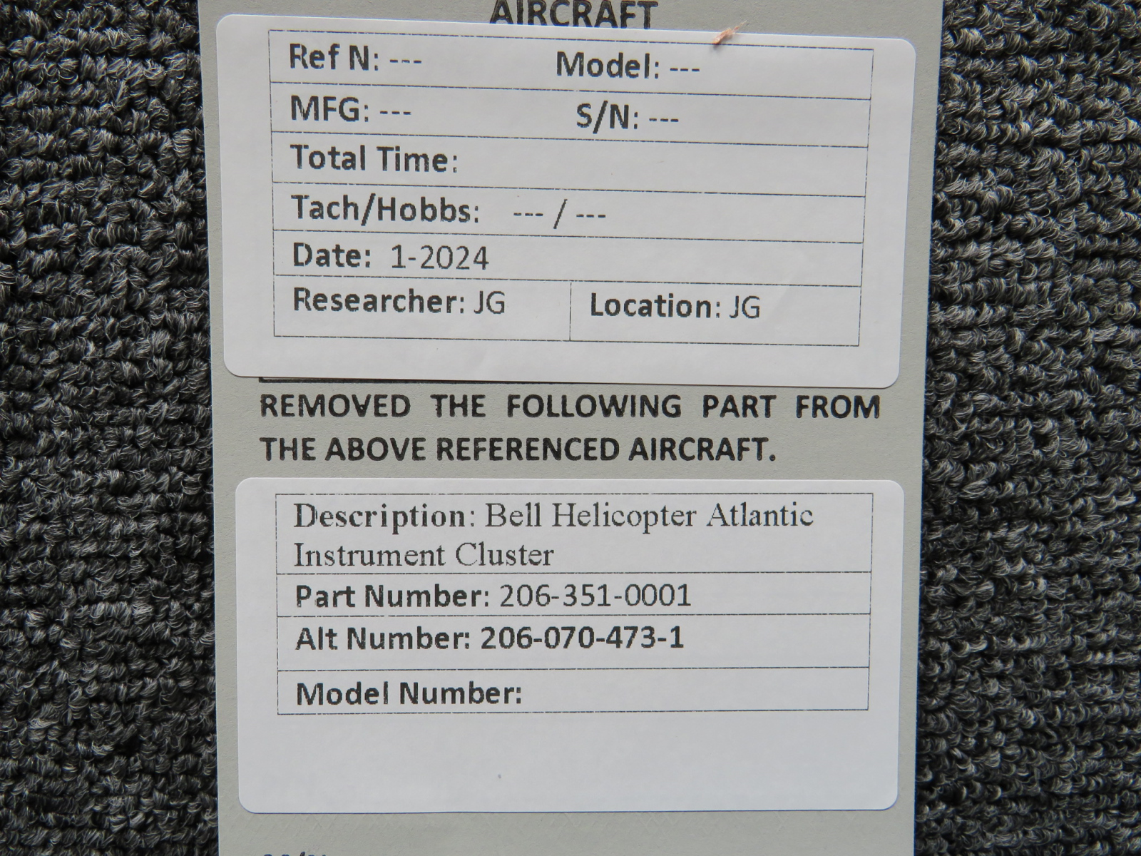 206-351-0001 (Alt: 206-070-473-1) Bell Helicopter Atlantic
