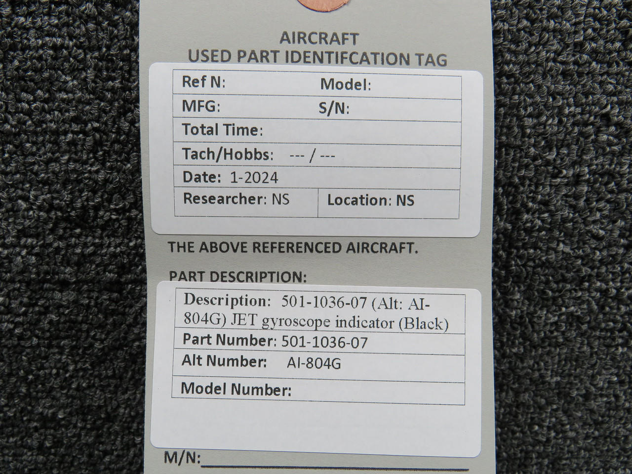 501-1036-07 JET AI-804G Black Unit Attitude Gyroscope Indicator