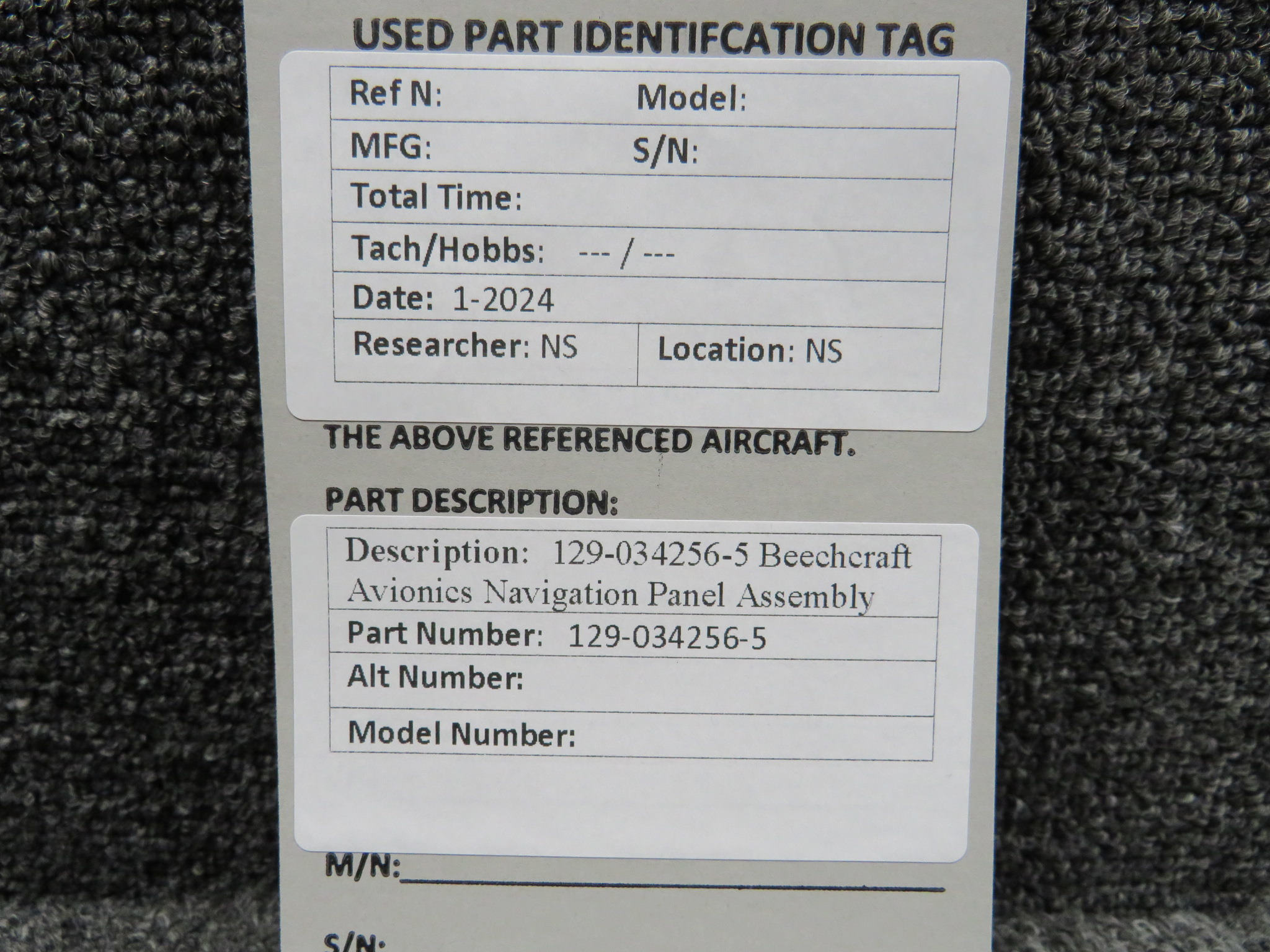 129-034256-5 Beechcraft Parts Navigational Panel Unit