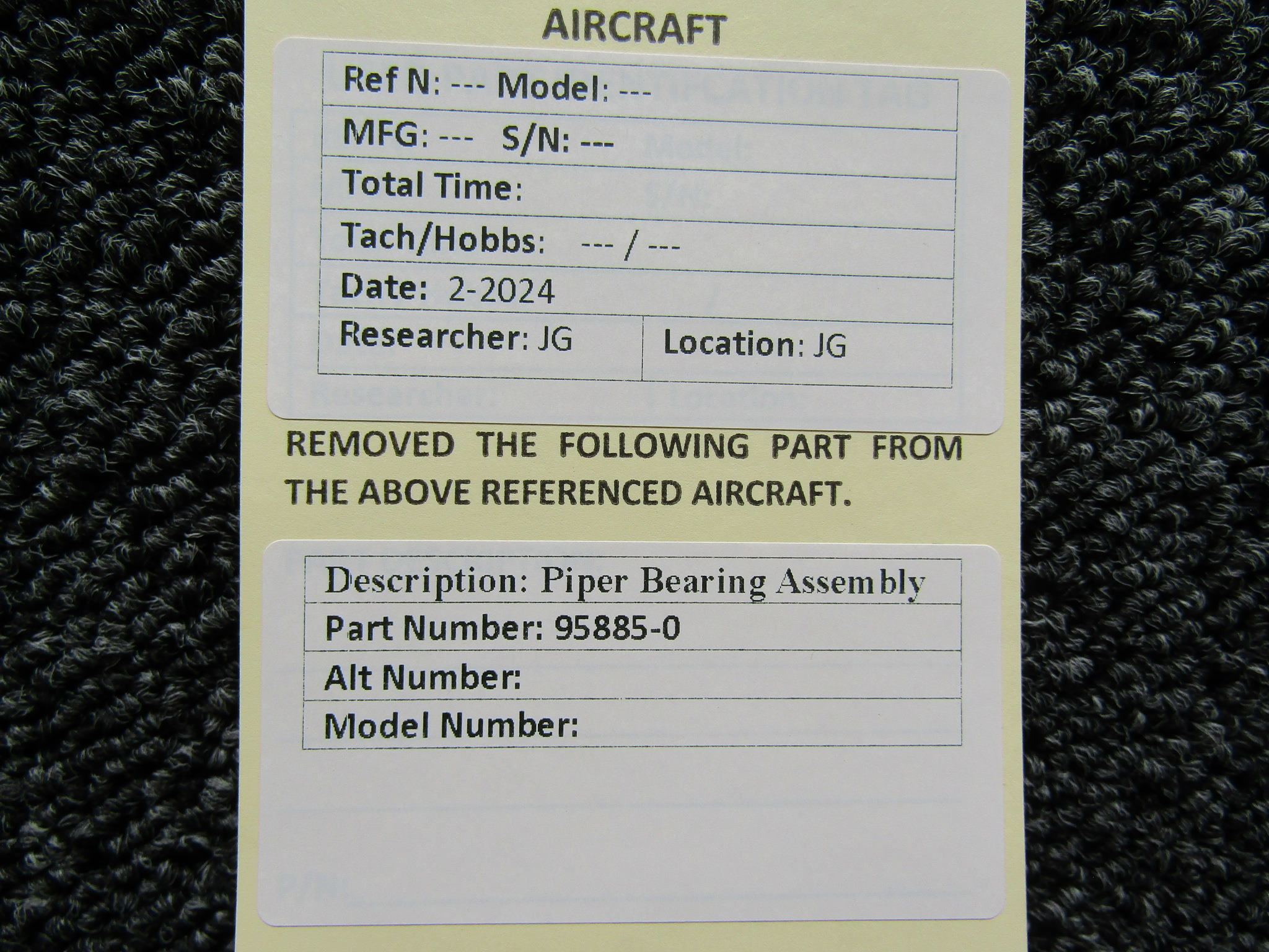 95885-000 Piper Aircraft Parts Bearing Assembly