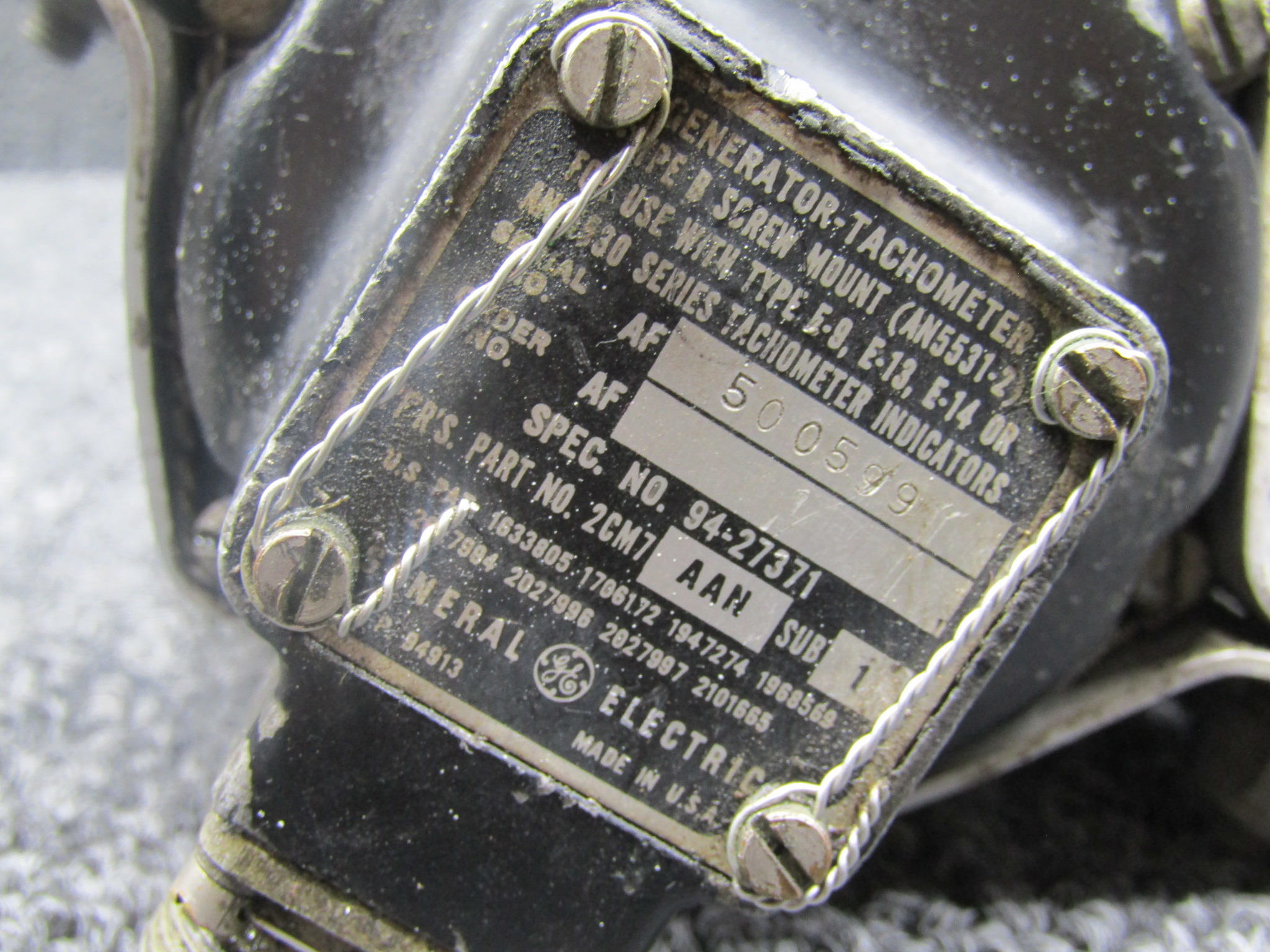 2CM7AAN-1 General Electric AN5531-2 Flight Electric Tachometer