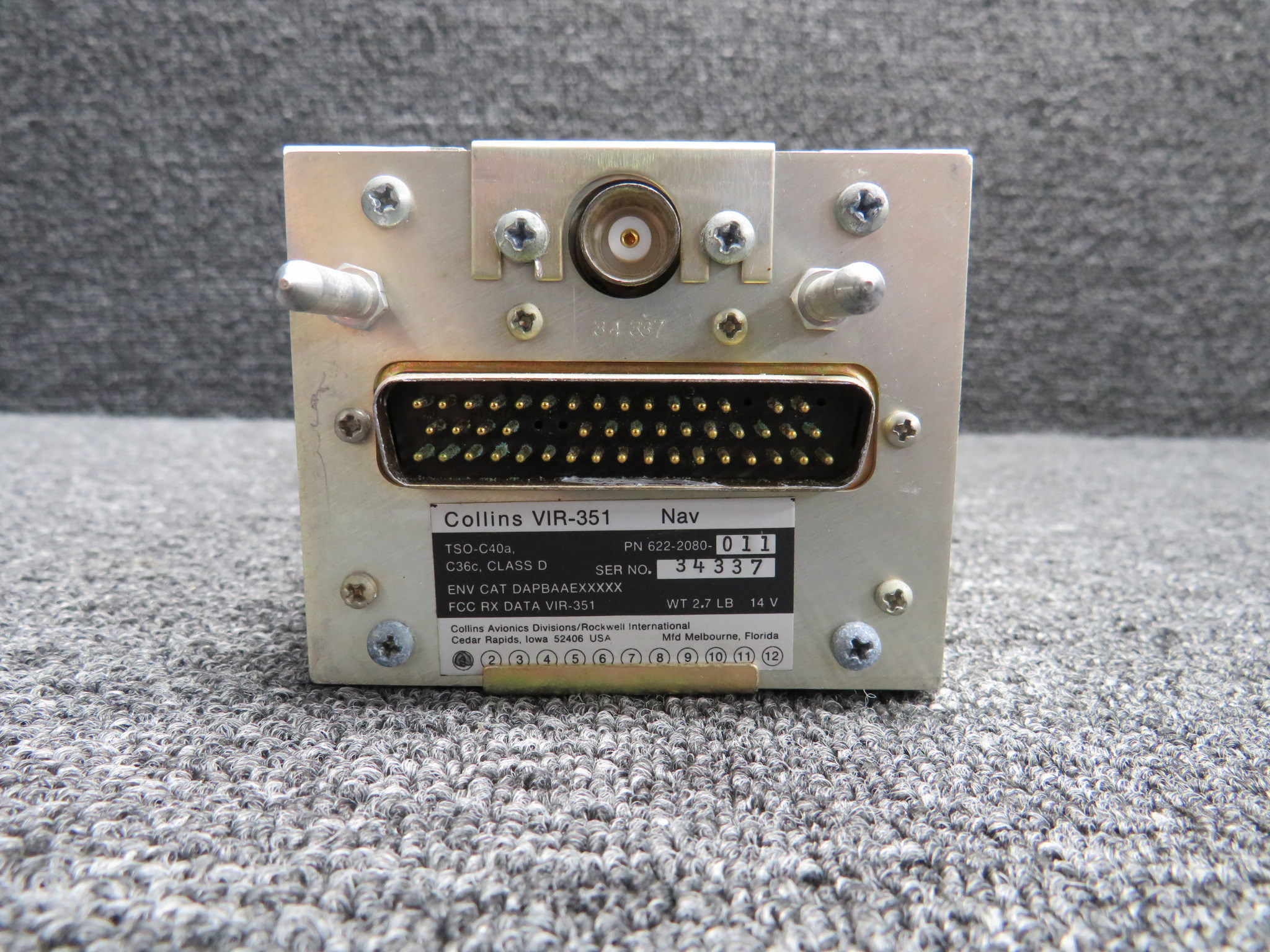 622-2080-011 Collins VIR-351 Navigational Receiver Radio Unit (Core)
