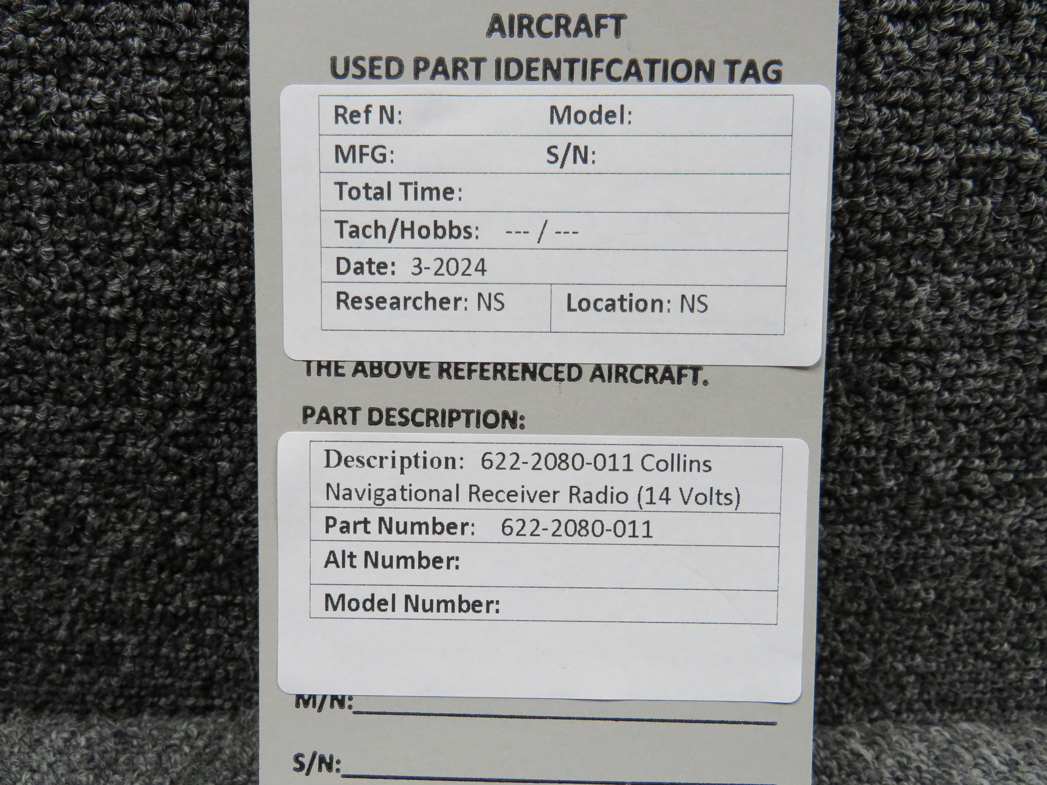622-2080-011 Collins VIR-351 Navigational Receiver Radio (14 Volts)