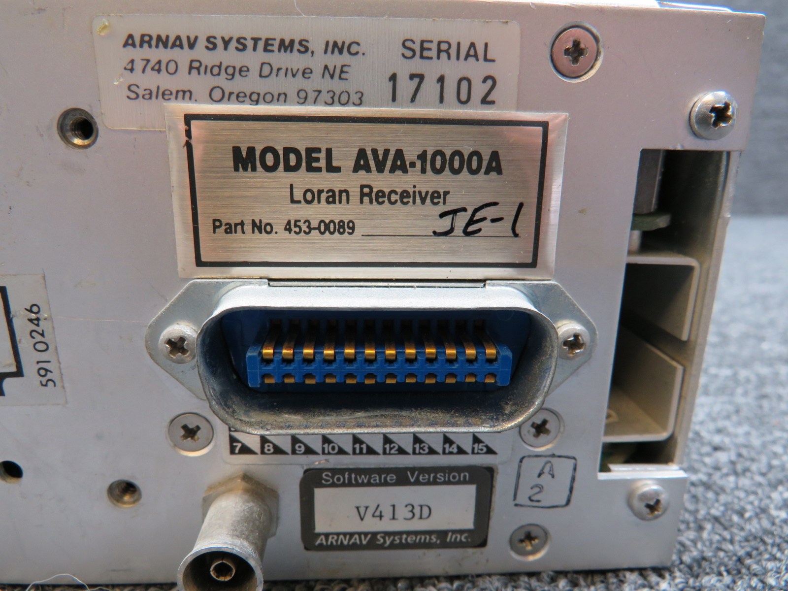 453-0089JE-1 ARNAV Systems AVA100A Modified Loran Receiver V413D Version