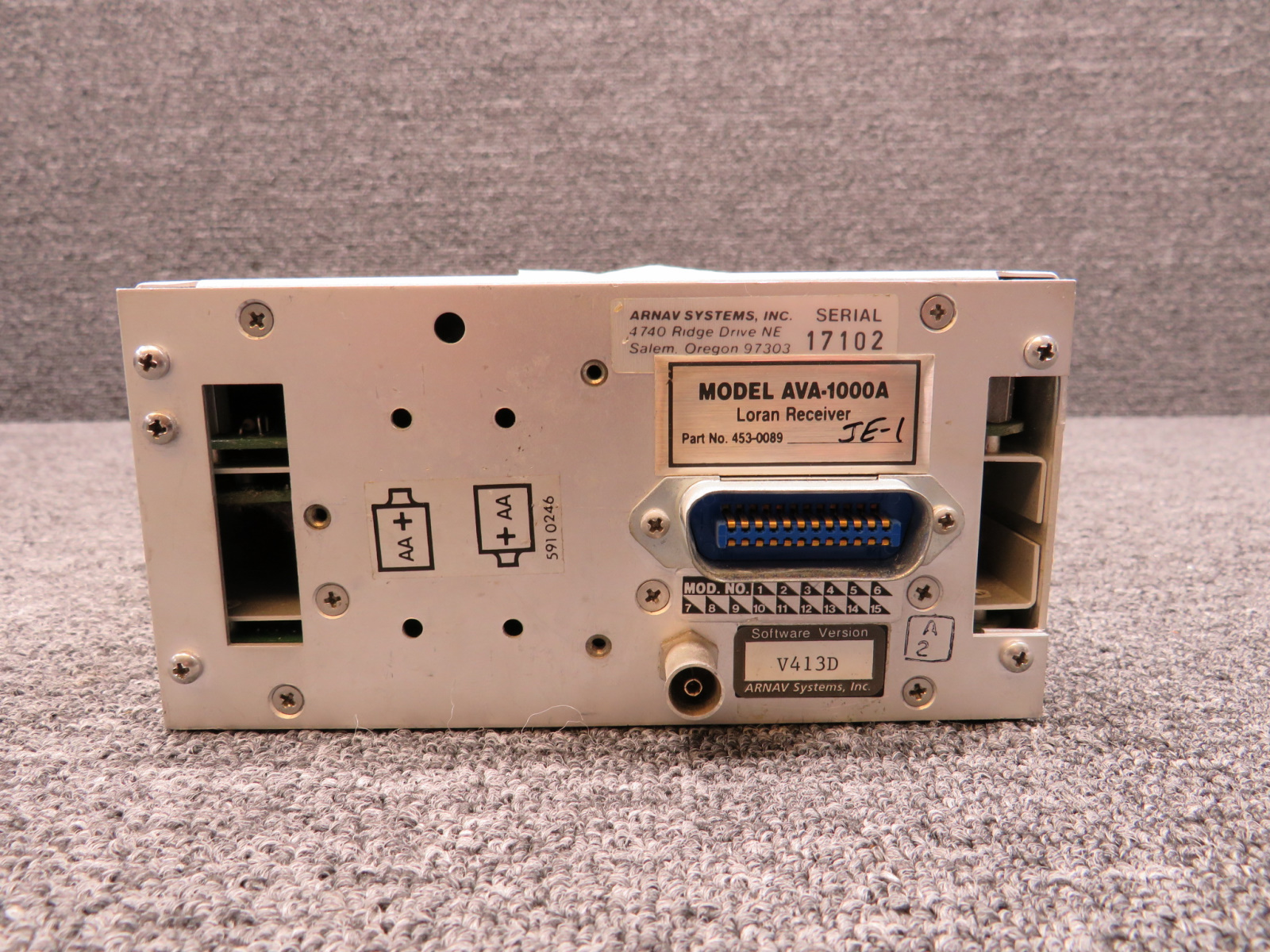 453-0089JE-1 ARNAV Systems AVA100A Modified Loran Receiver V413D Version