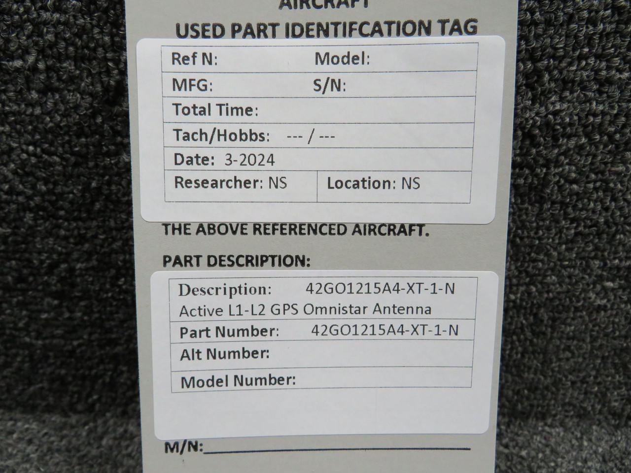 42GO1215A4XT1N Corp Active L1L2 GPS Omnistar Antenna Unit