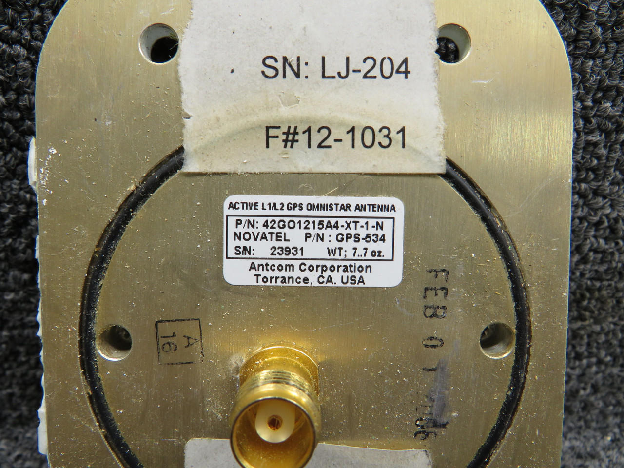 42GO1215A4XT1N Corp Active L1L2 GPS Omnistar Antenna Unit