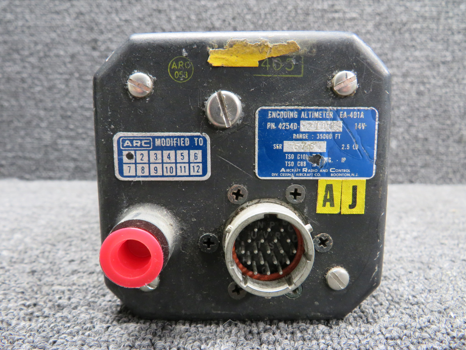 42540-2114 ARC EA-401A Encoding Altimeter w Modifications (Worn Face)