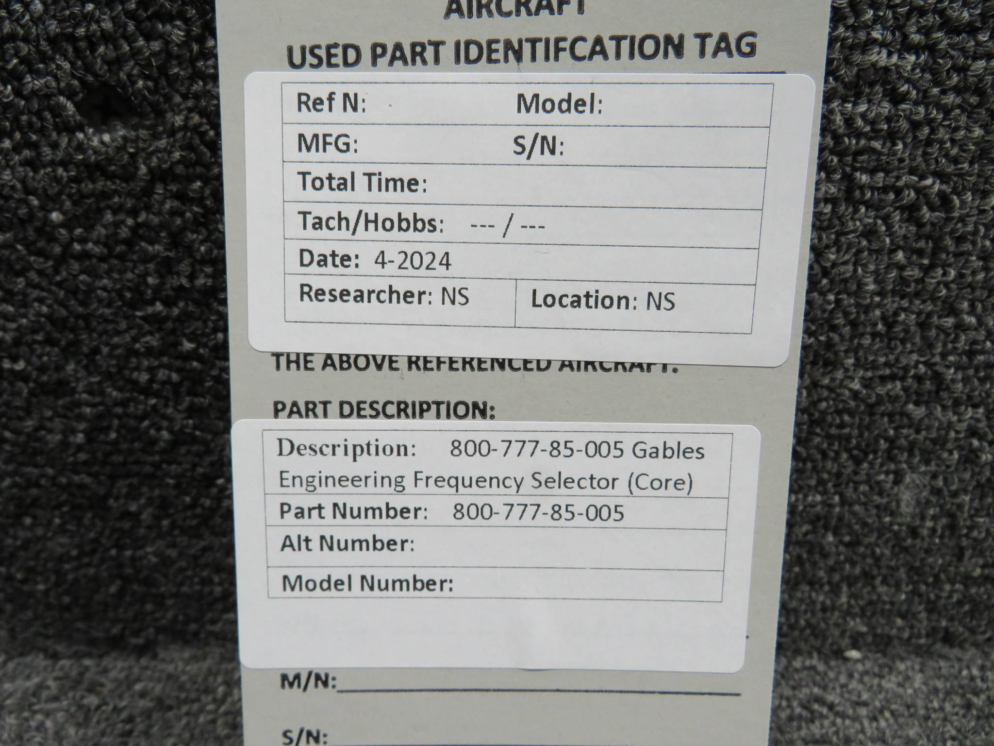 800-777-85-005 Gables Engineering Frequency Selector (Core) For Sale
