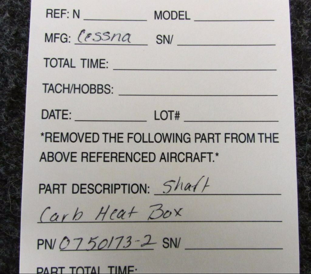 07501732 Cessna Shaft Carb Heat Box (NEW OLD STOCK)