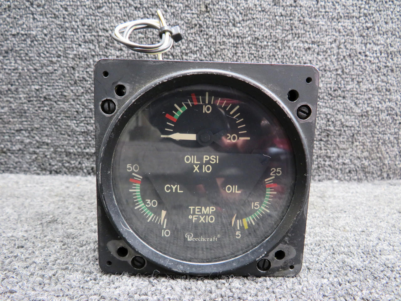 22-804-032-10 Edo-Aire Tri-Gauge Engine Indicator (Lighted) (27 Volts)