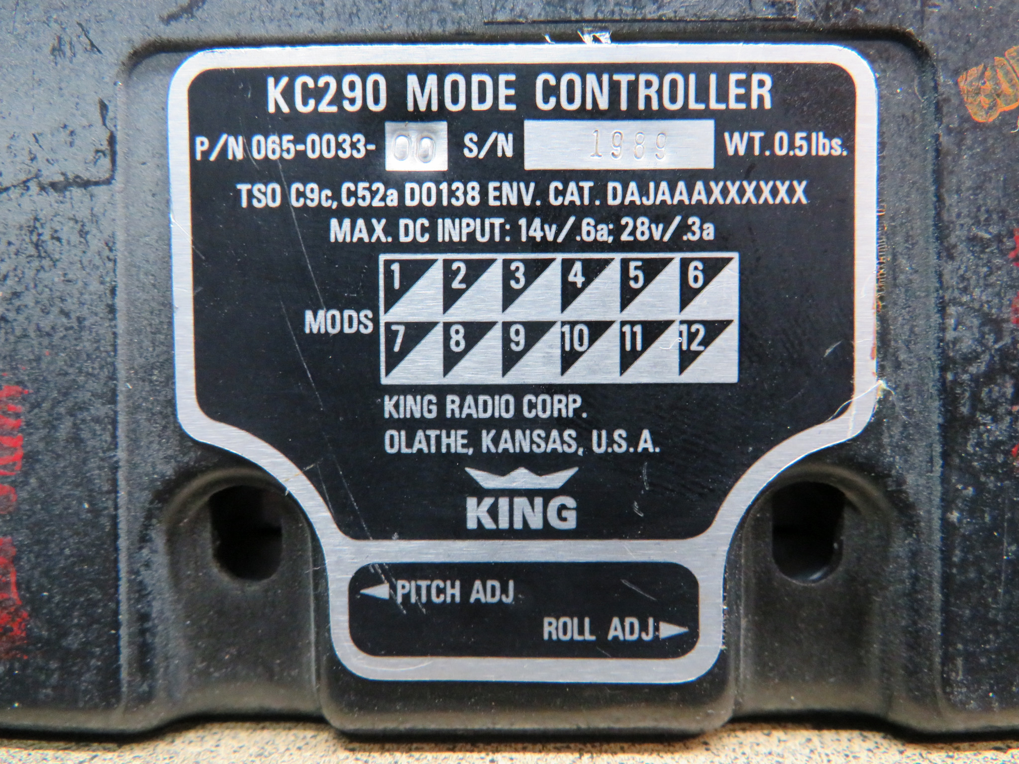 065-0033-00 King Radio KC-290 Mode Controller Assembly (14