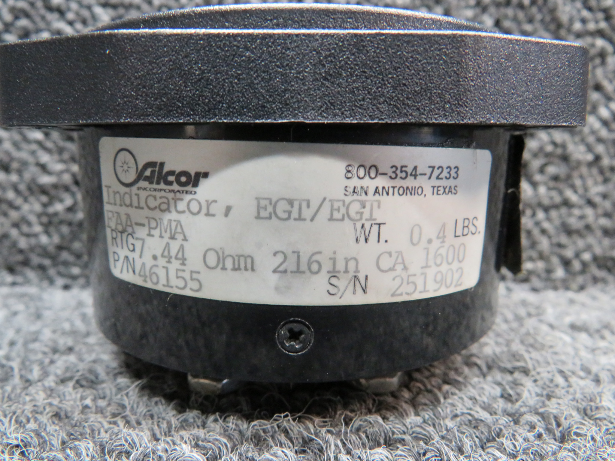 46155 (Alt PN: 1136B16) Alcor Dual Exhaust Gas Temperature Indicator