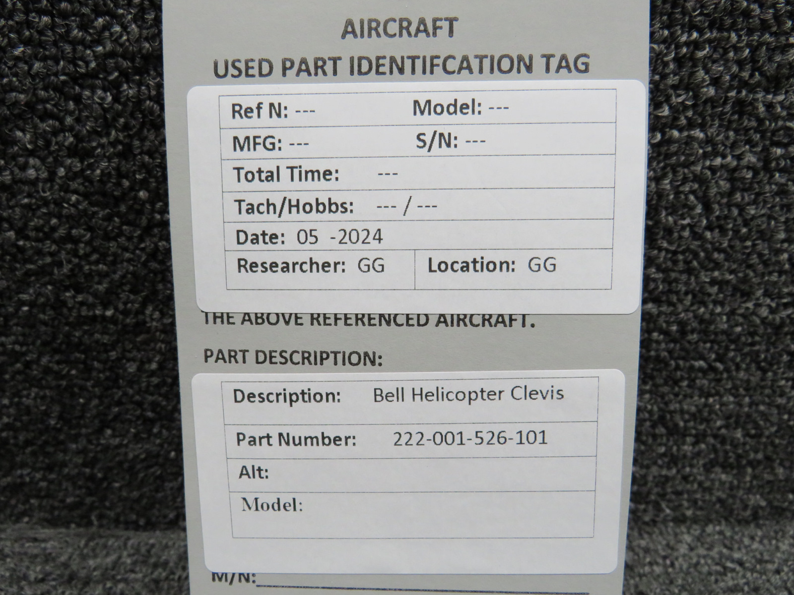 222-001-526-101 Bell Helicopter Clevis Unit