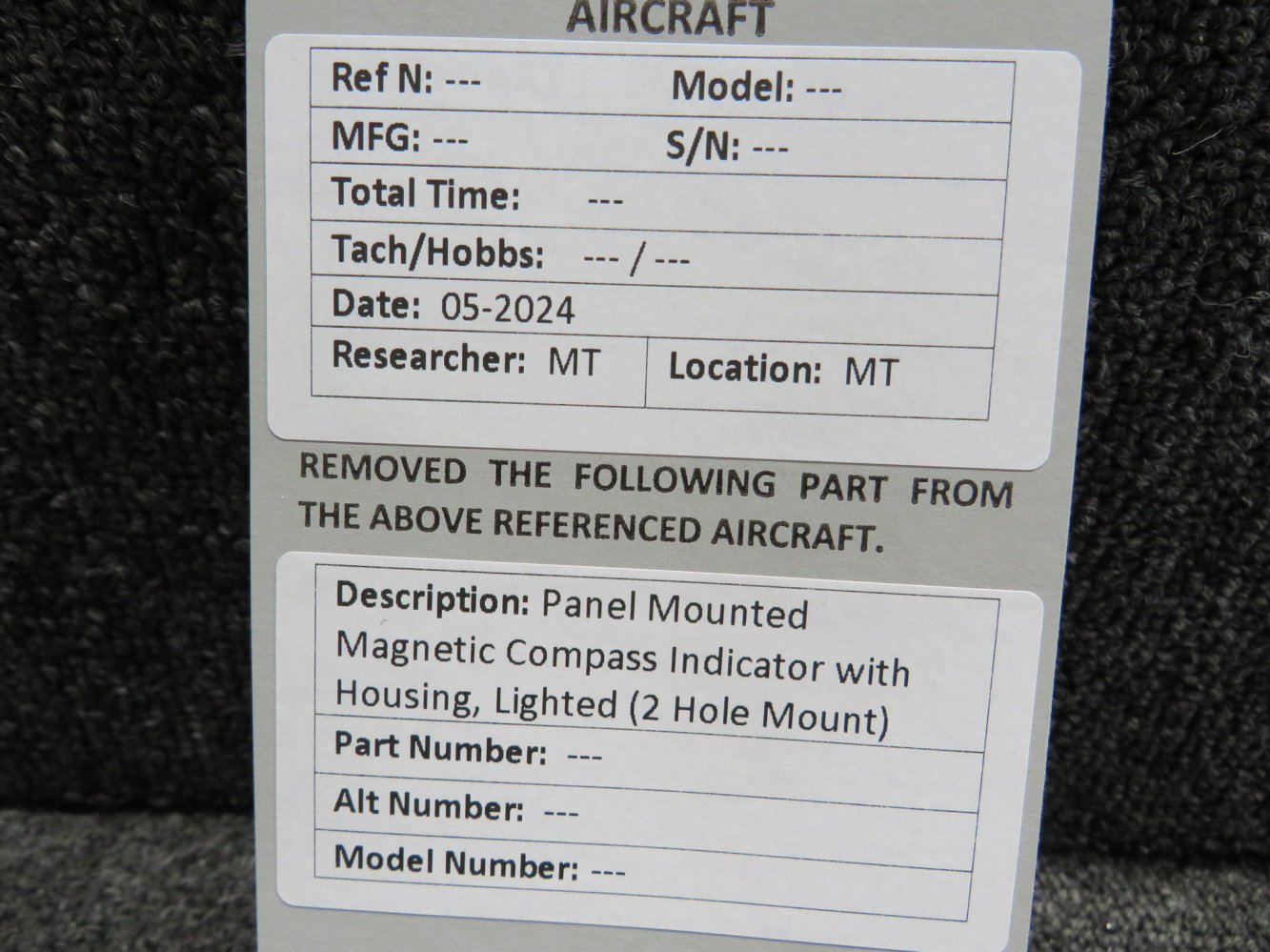 Panel Mounted Magnetic Compass Indicator with Housing, Lighted (2 Hole ...