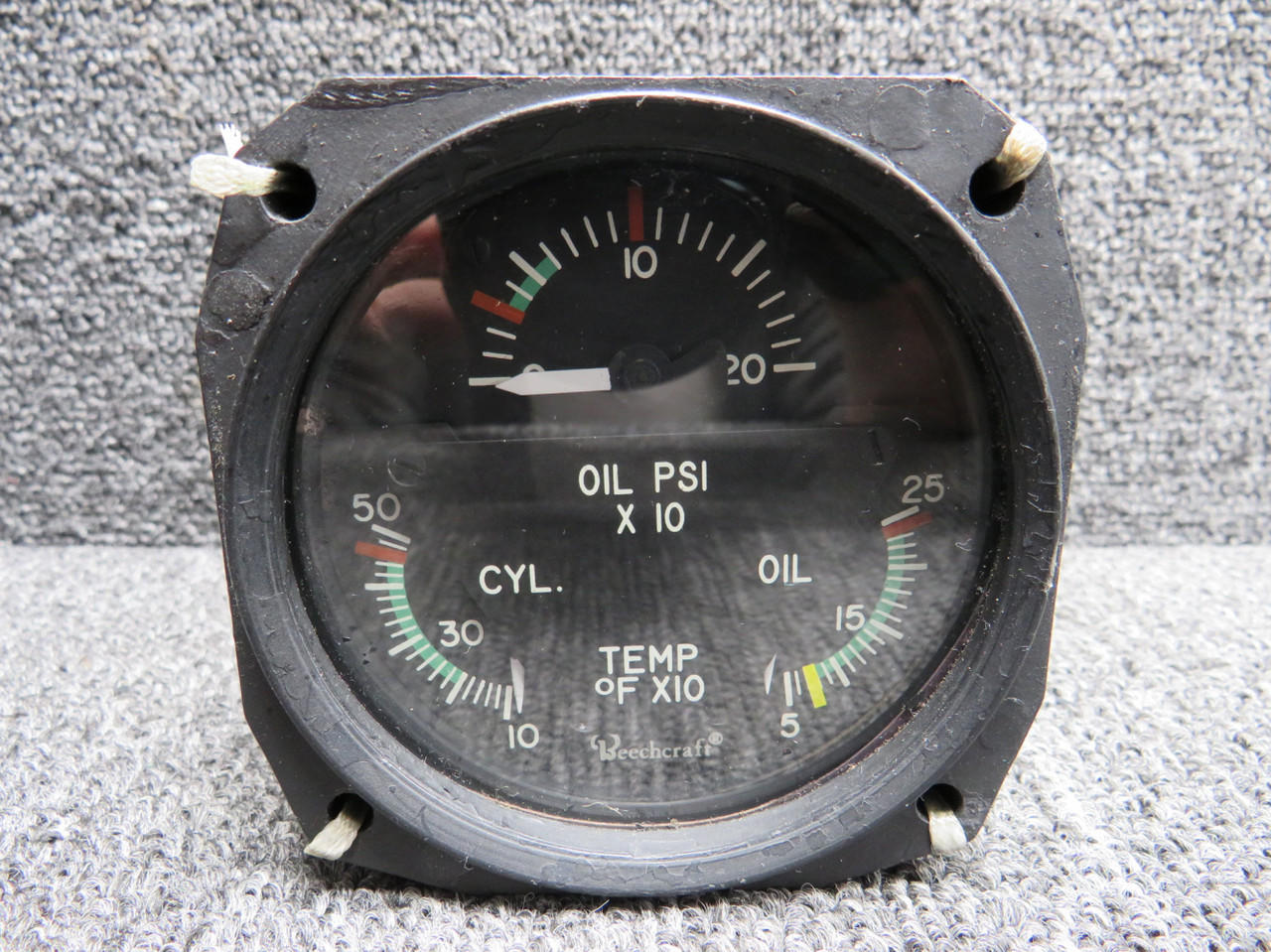 22-804-032-1 Edo-Aire Tri-Gauge Engine Indicator, Lighted (Rounded Face ...