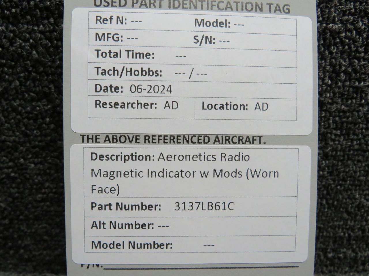 3137LB61C Aeronetics Radio Magnetic Indicator with Mods (Worn Face)
