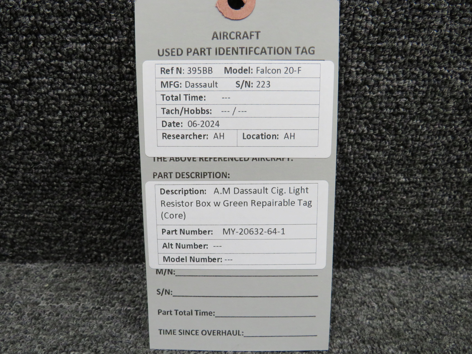 MY-20632-64-1 A.M Dassault Cig. Light Resistor Box w/ Green