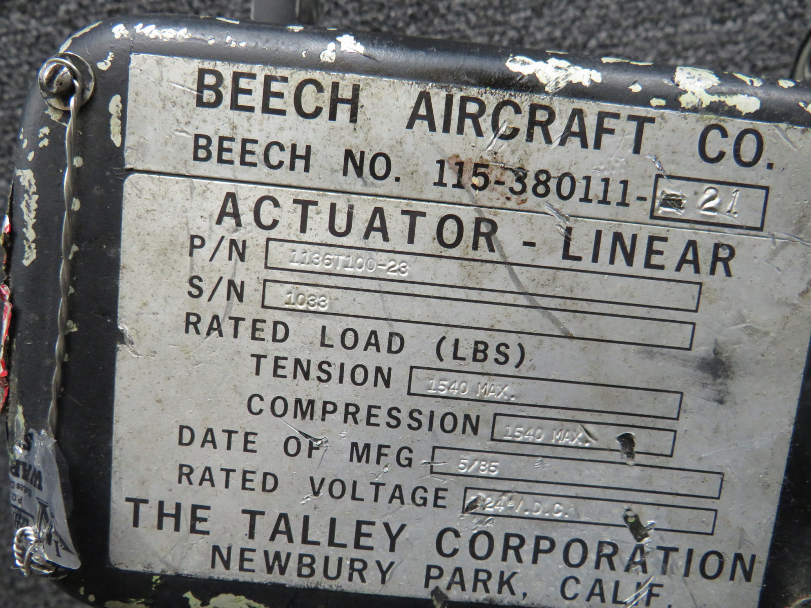 115-380111-9 (Alternate: 1136T100-23) Aero Electric Elevator