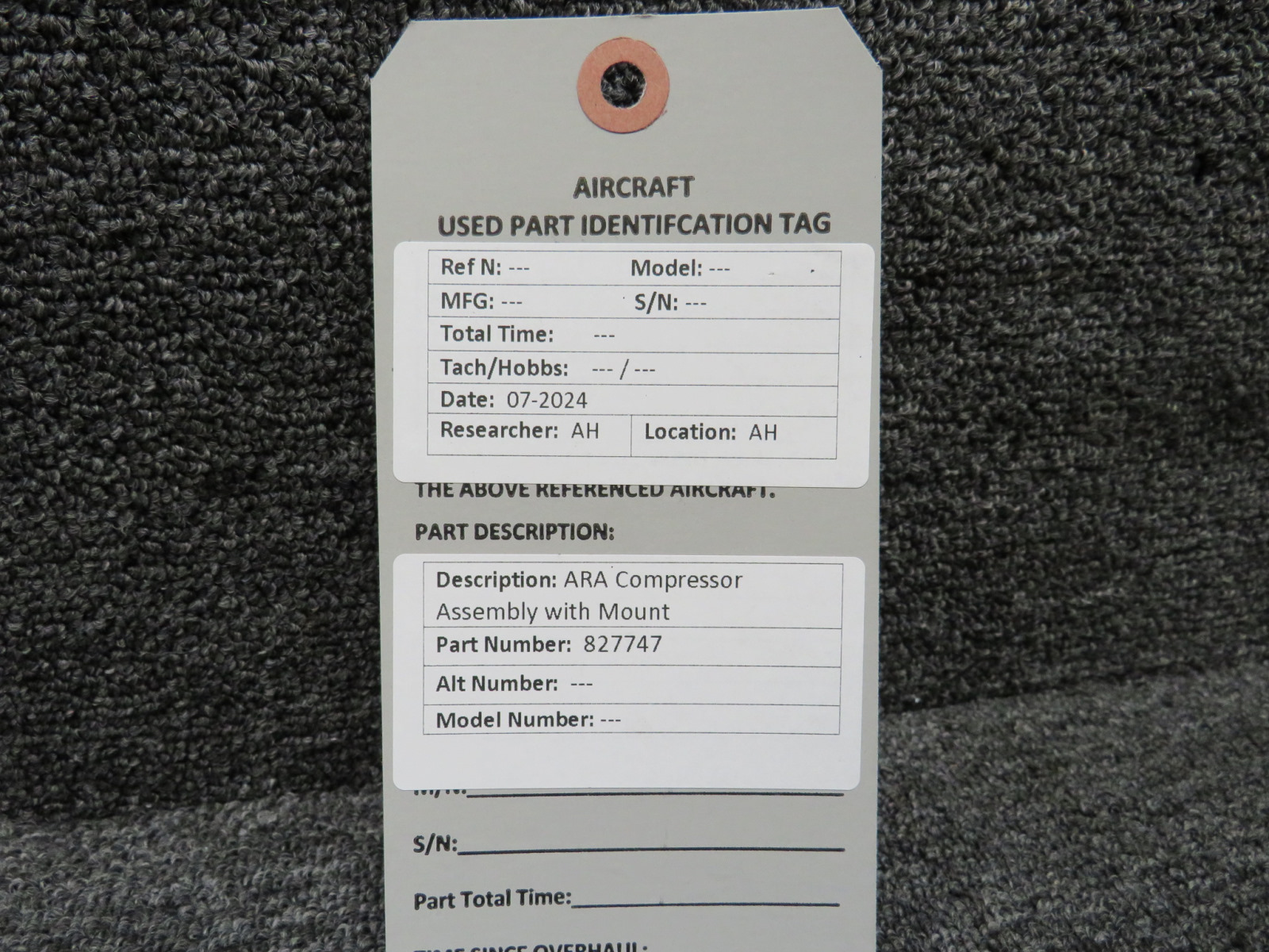 827747 ARA Compressor Assembly with Mount (No Airplane Info)