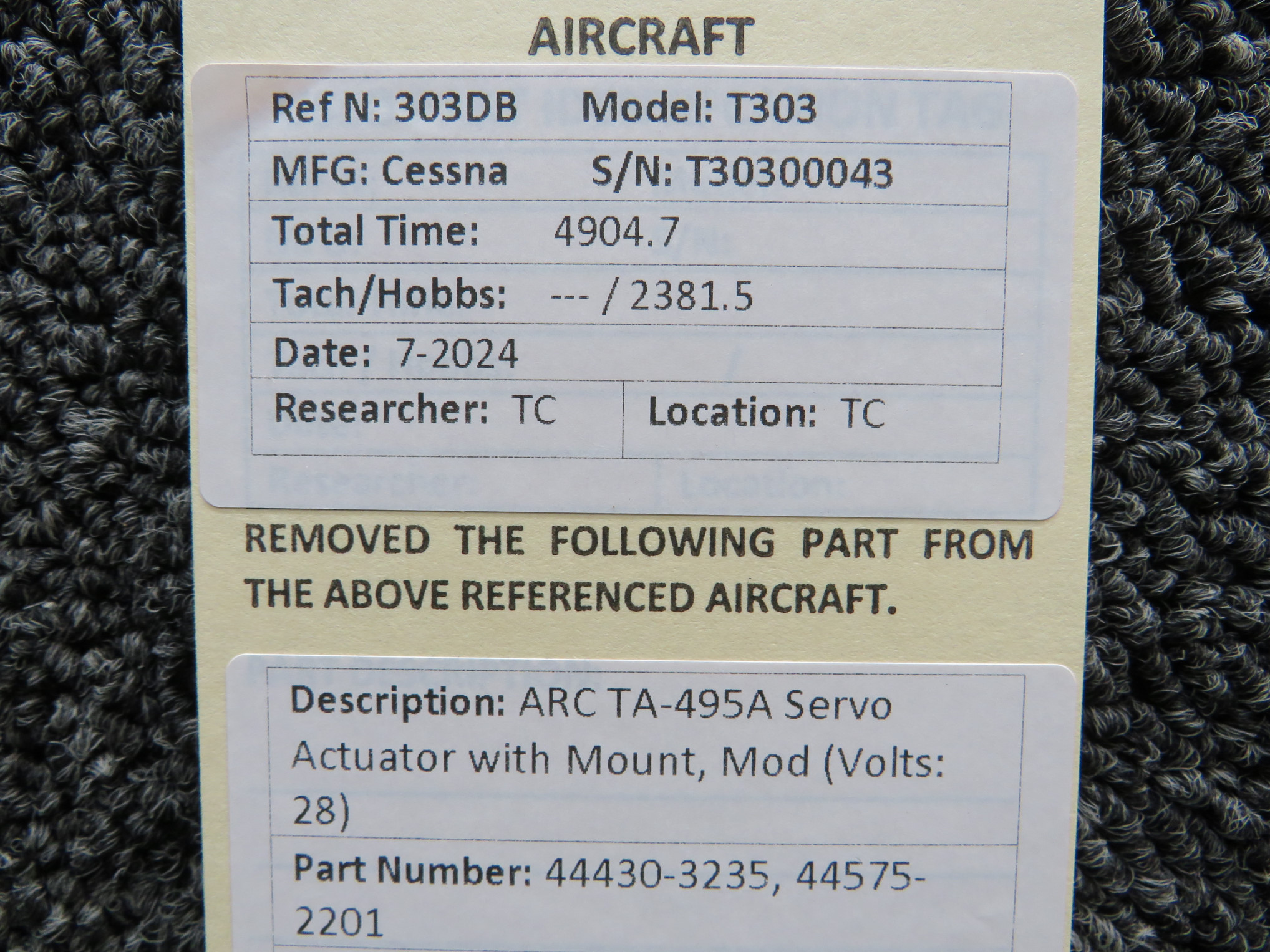 44430-3235, 44575-2201 ARC TA-495A Servo Actuator with Mount and Mod ...