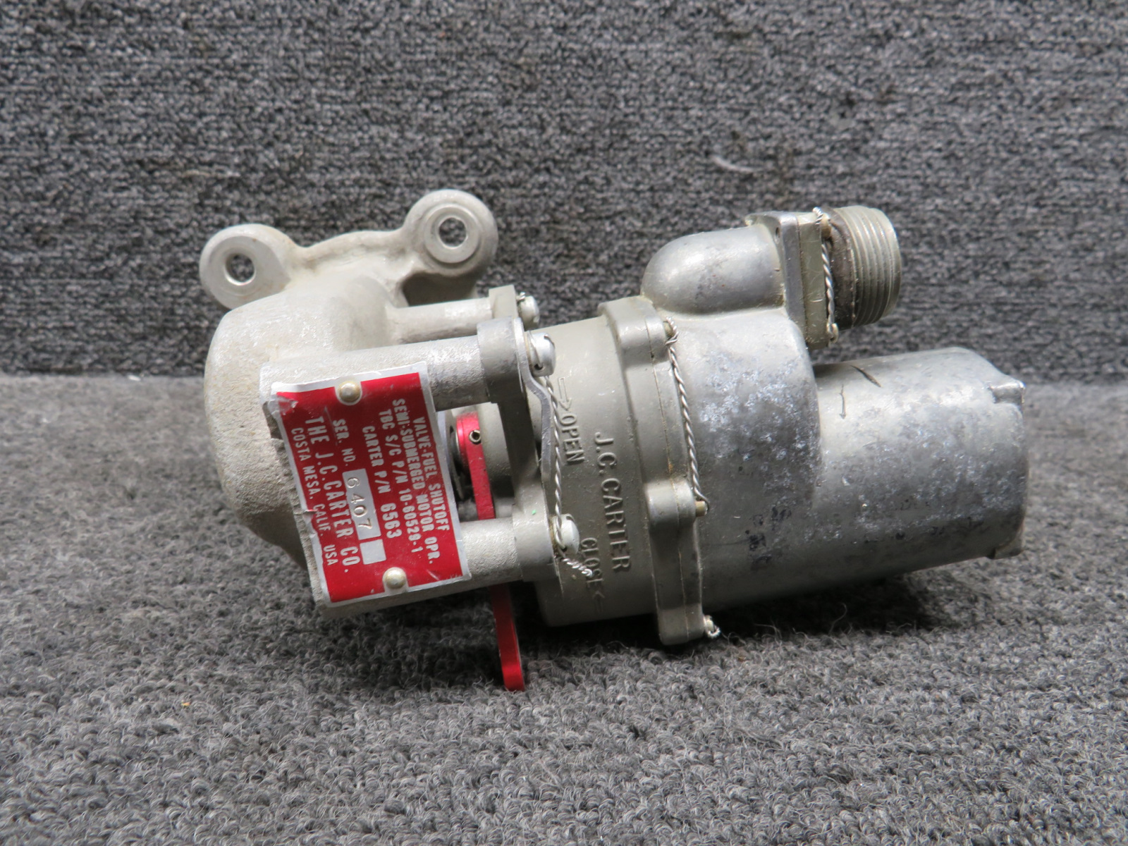 6563 (Alt: 10-60529-1) JC Carter Shut-Off Valve with Attachment